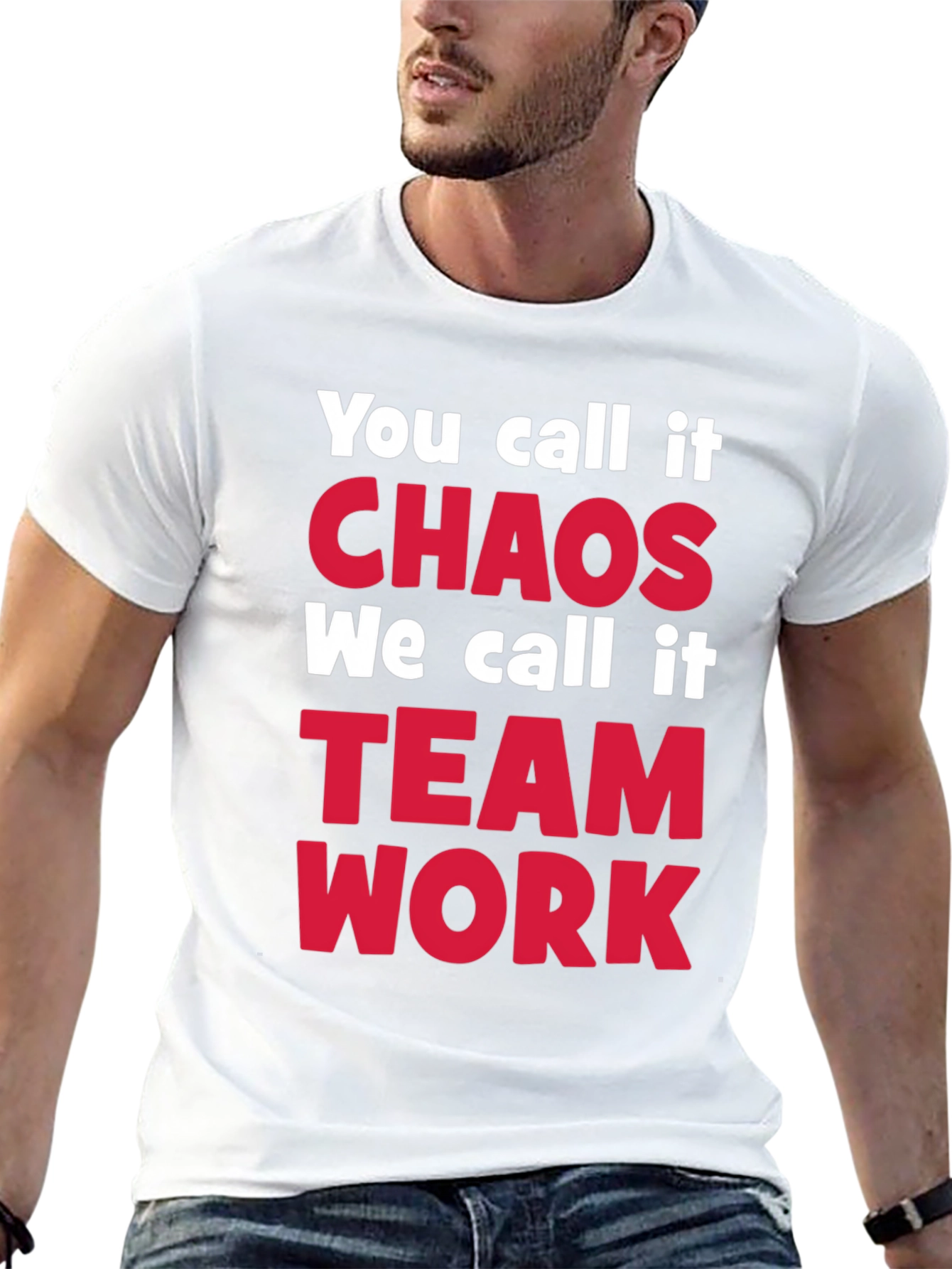 Black Chaos Teamwork T-Shirt - Funny Slogan Tee view 13
