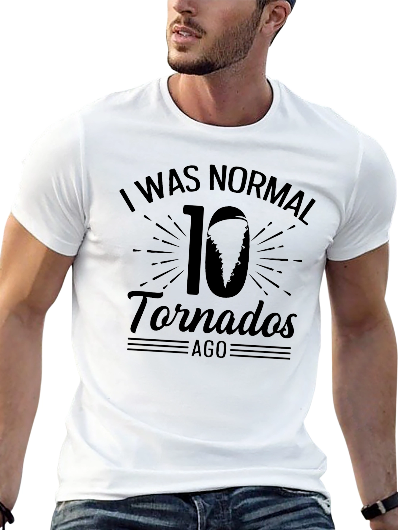 Black I Was Normal 10 Tornados Ago Black Graphic T-Shirt view 13