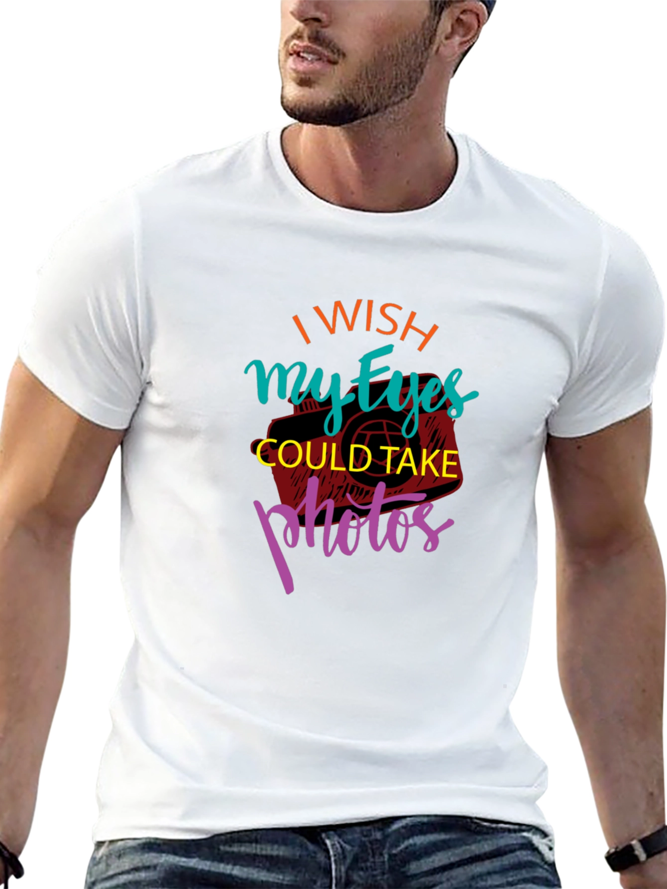 Black I Wish My Eyes Could Take Photos Graphic Tee view 13