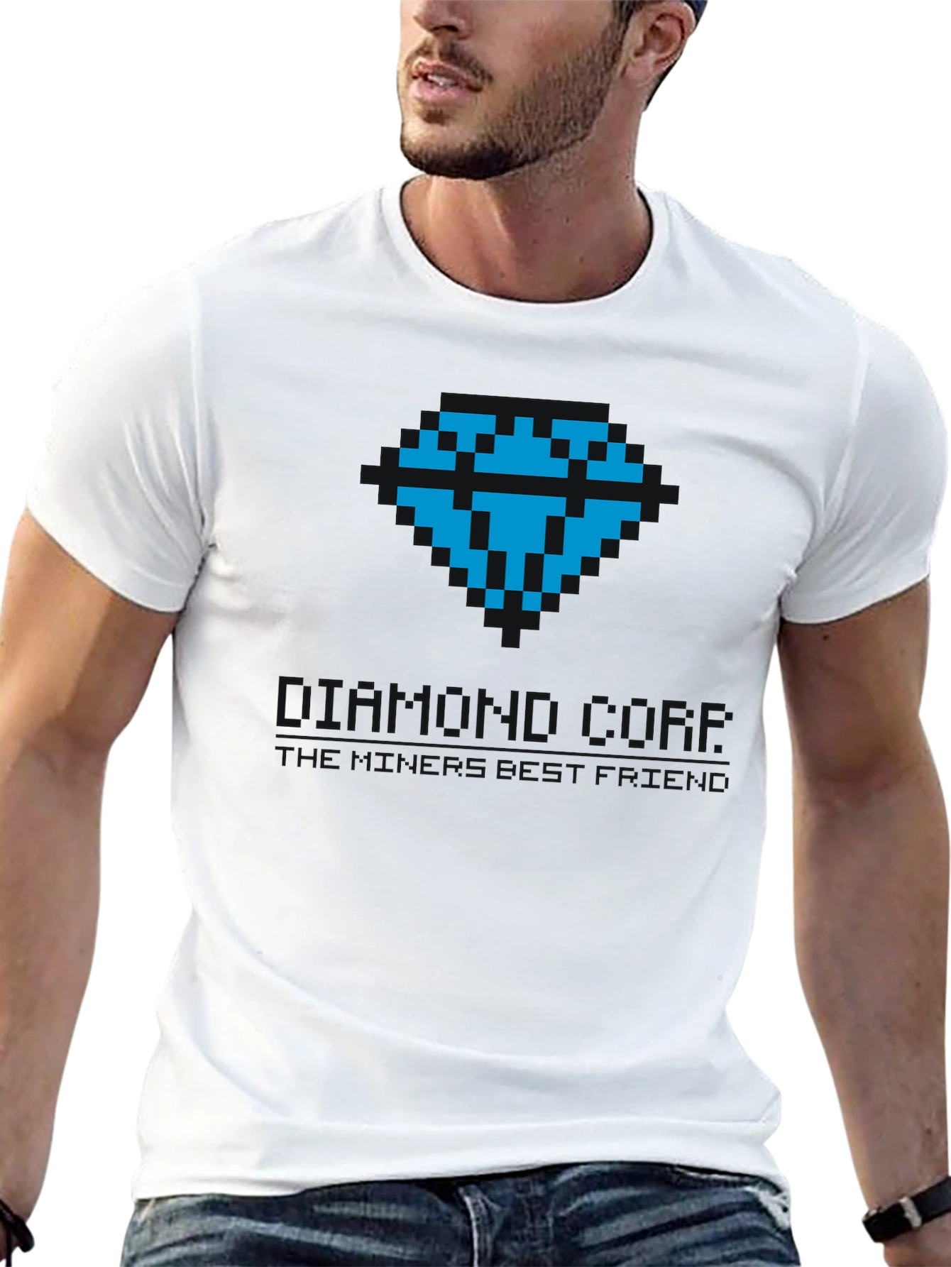 Black Pixel Art Diamond Tee - Classic Gamer Style view 13