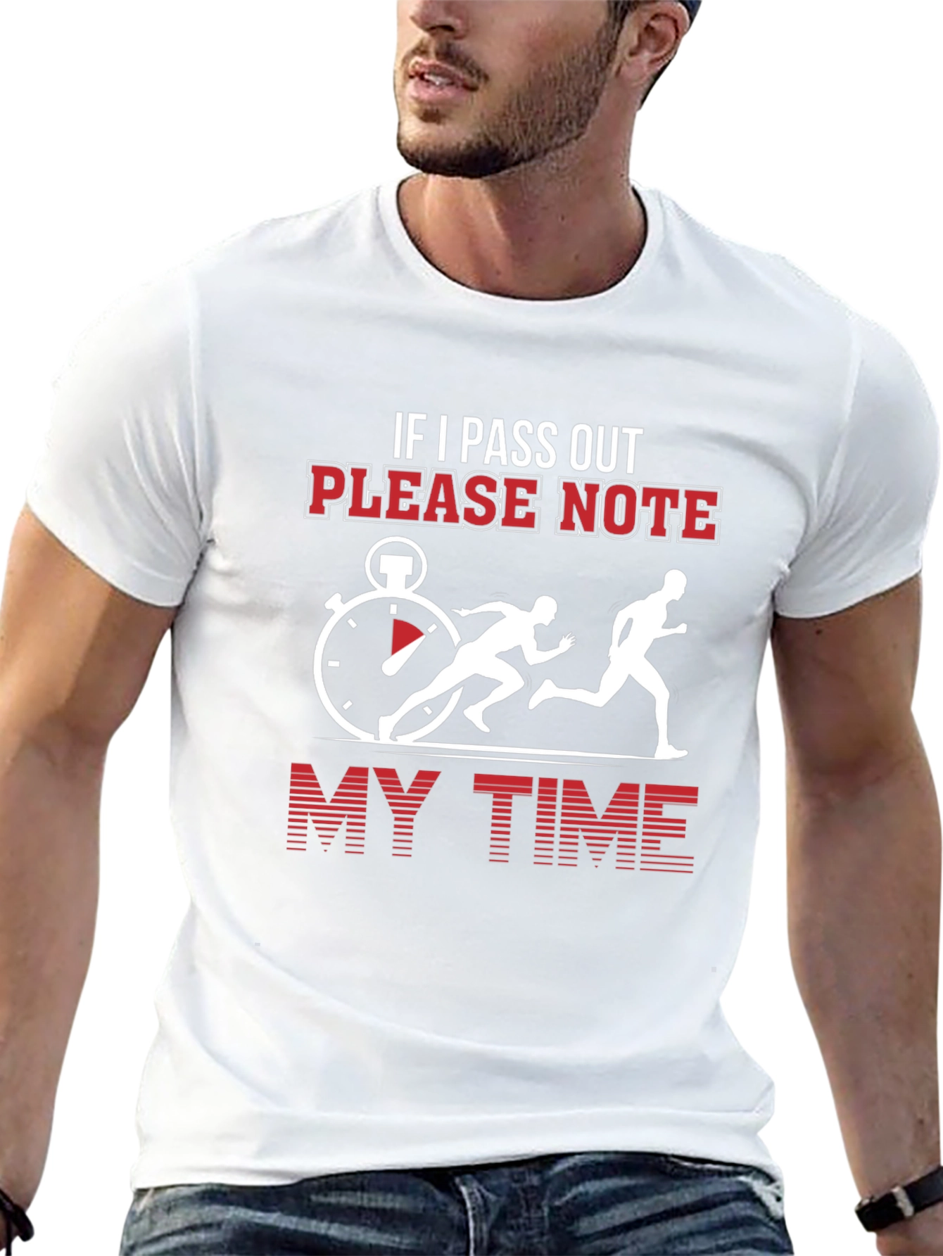 Black Funny Running T-Shirt - If I Pass Out Note My Time view 13