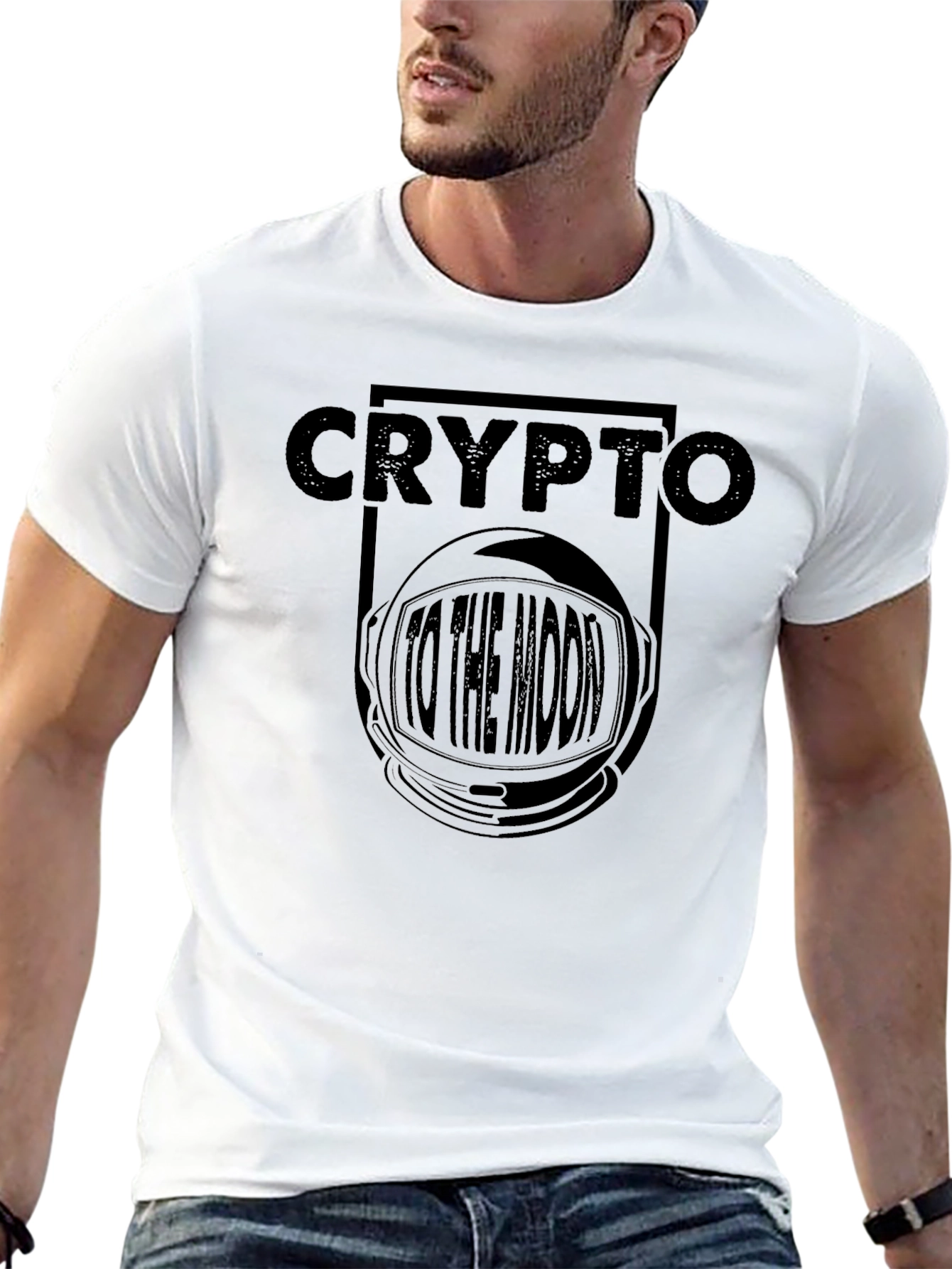 Black Crypto to the Moon Black Graphic T-Shirt view 13
