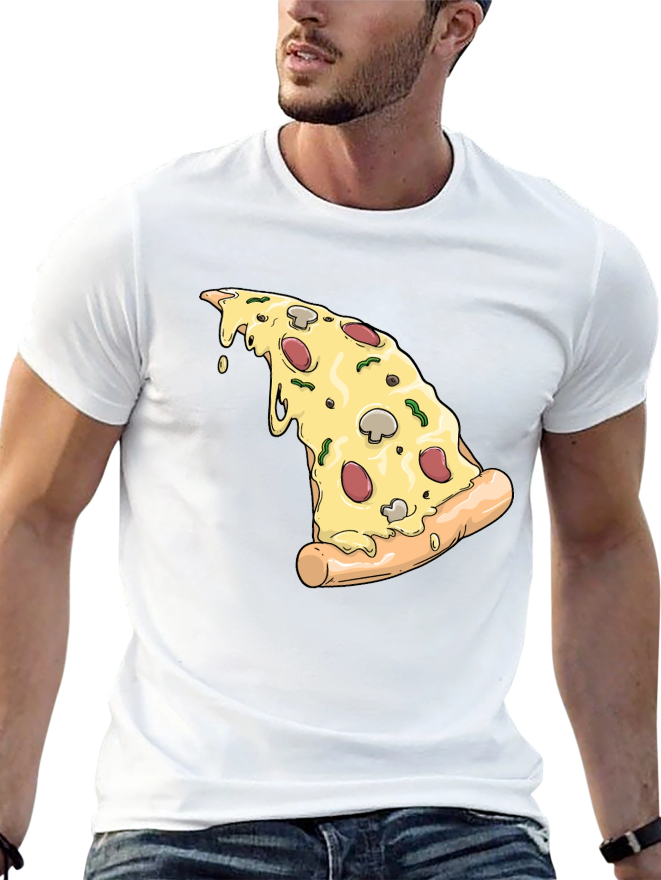 Pizza Slice Graphic T-Shirt - Black - 13