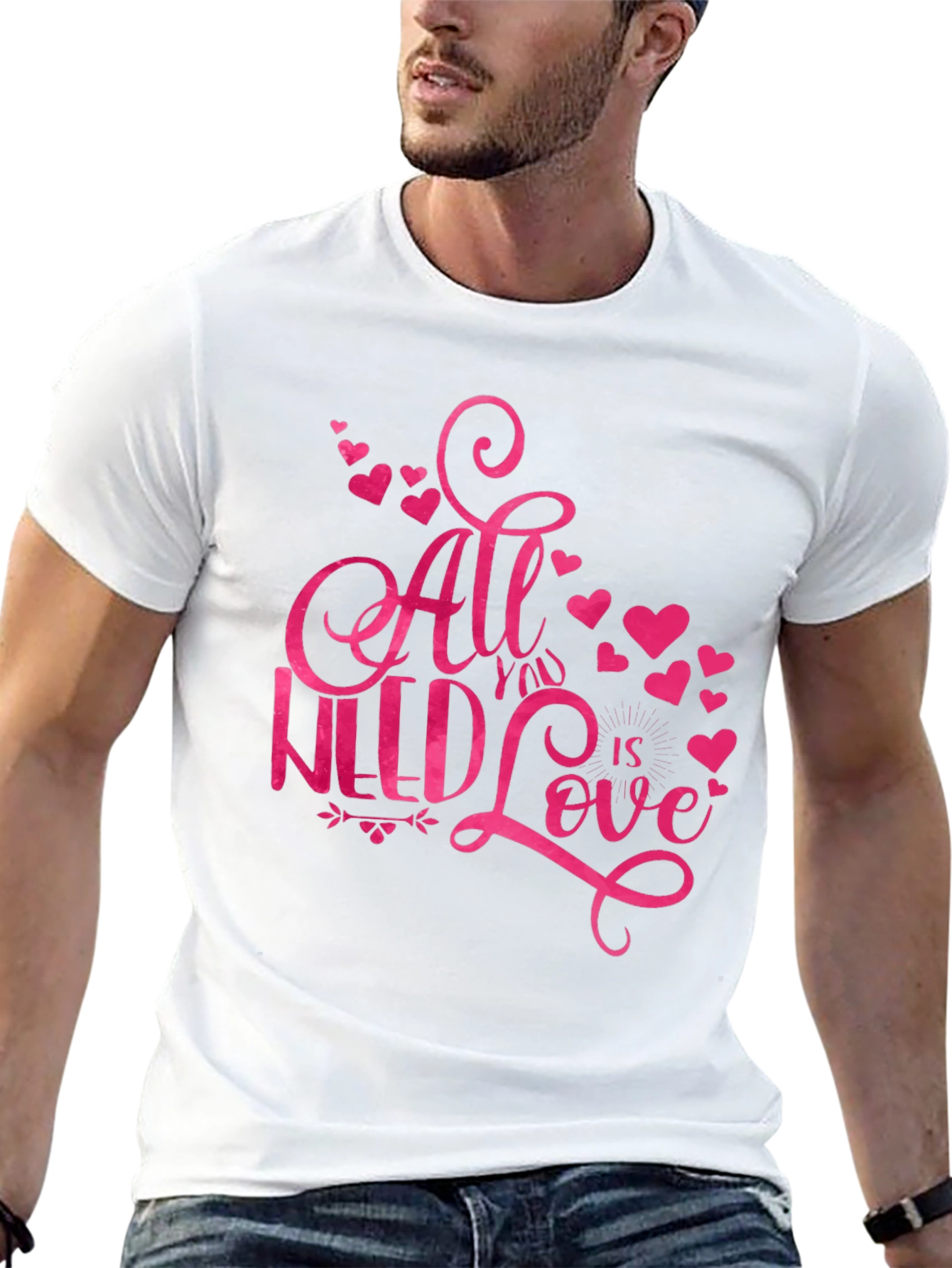 Black All You Need Is Love T-Shirt view 13