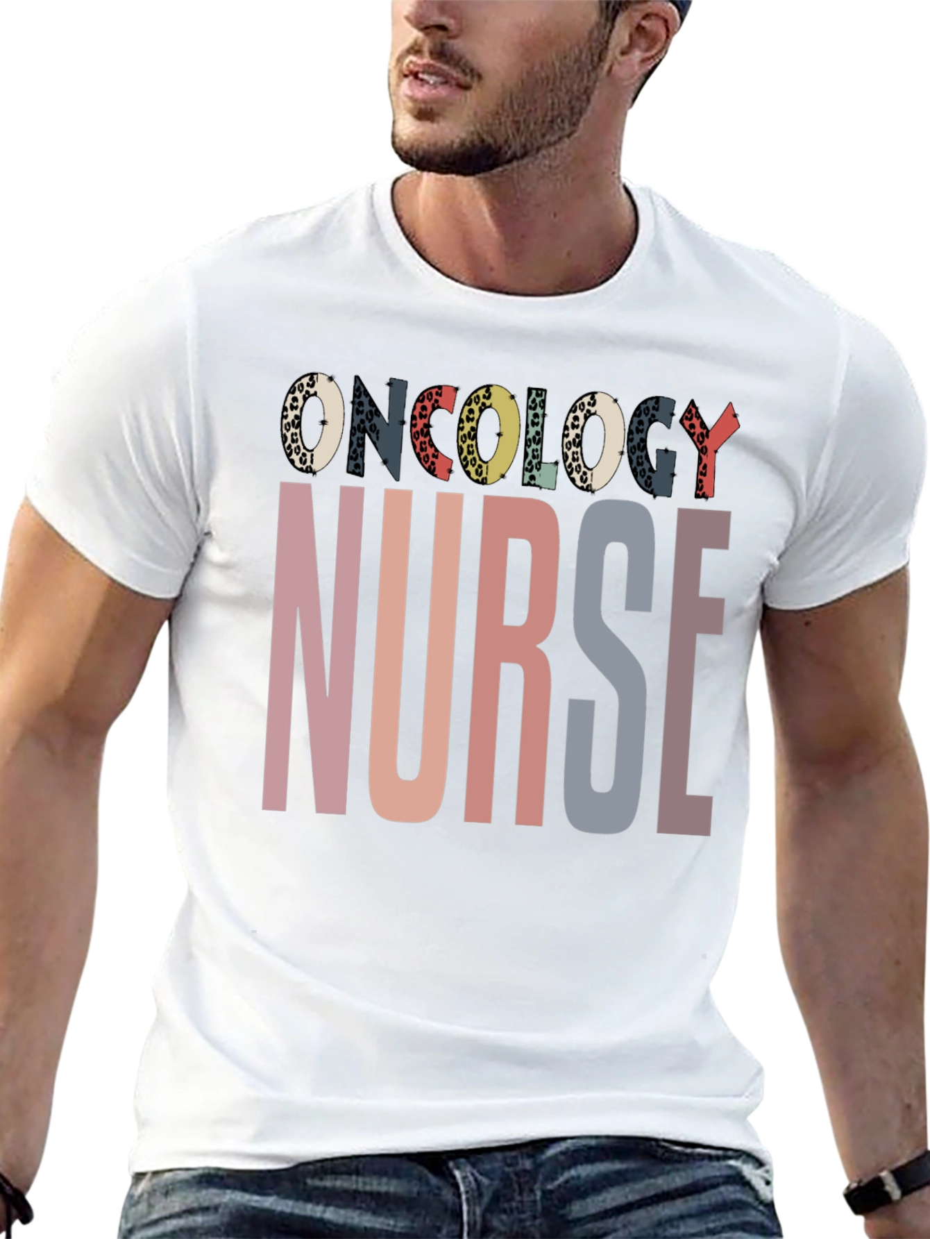 Black Oncology Nurse Graphic T-Shirt view 13