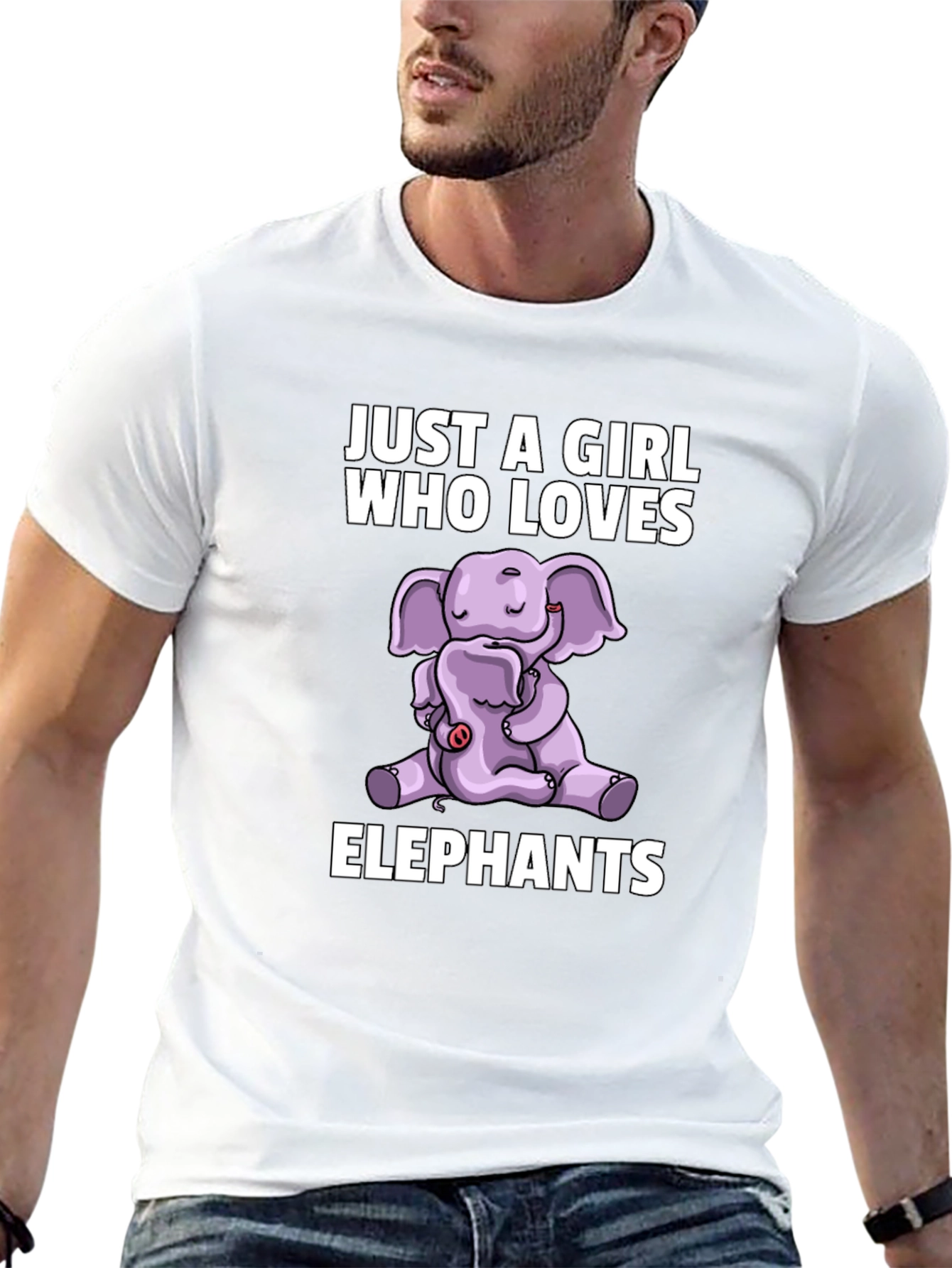 Black Elephant Lover's T-Shirt - Girl's Cute Elephant Design view 13