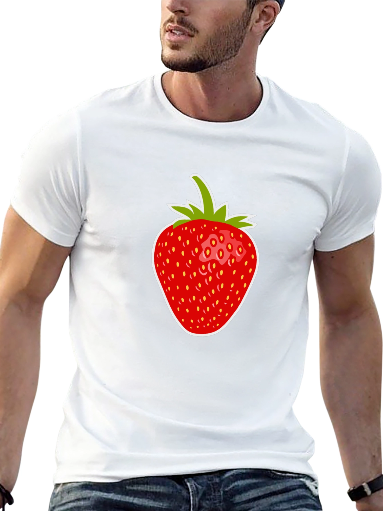 Black Strawberry Graphic Tee - Casual Black T-Shirt view 13