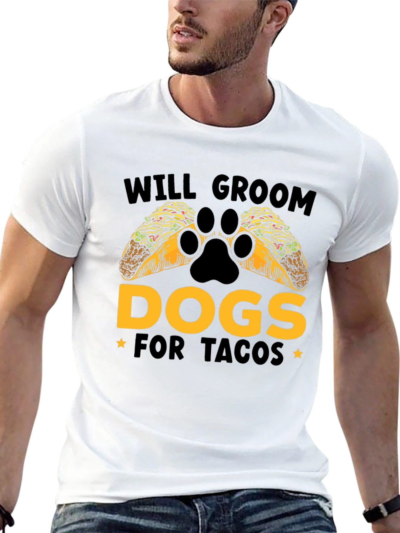 Black Will Groom Dogs for Tacos Funny T-Shirt view 13