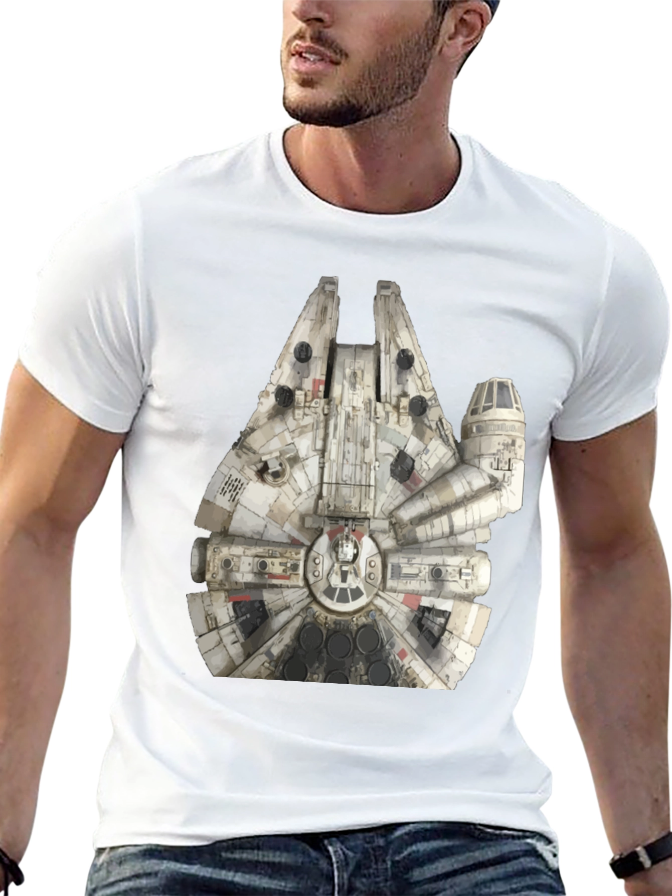 Black Millennium Falcon Graphic T-Shirt view 13