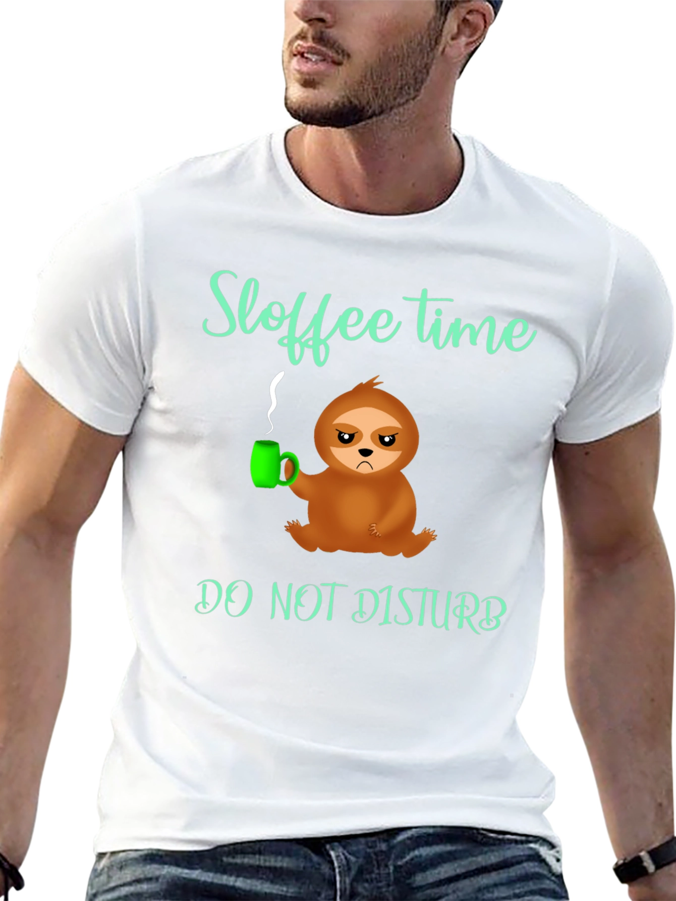 Black Sloffee Time Sloth Graphic Tee - Do Not Disturb view 13