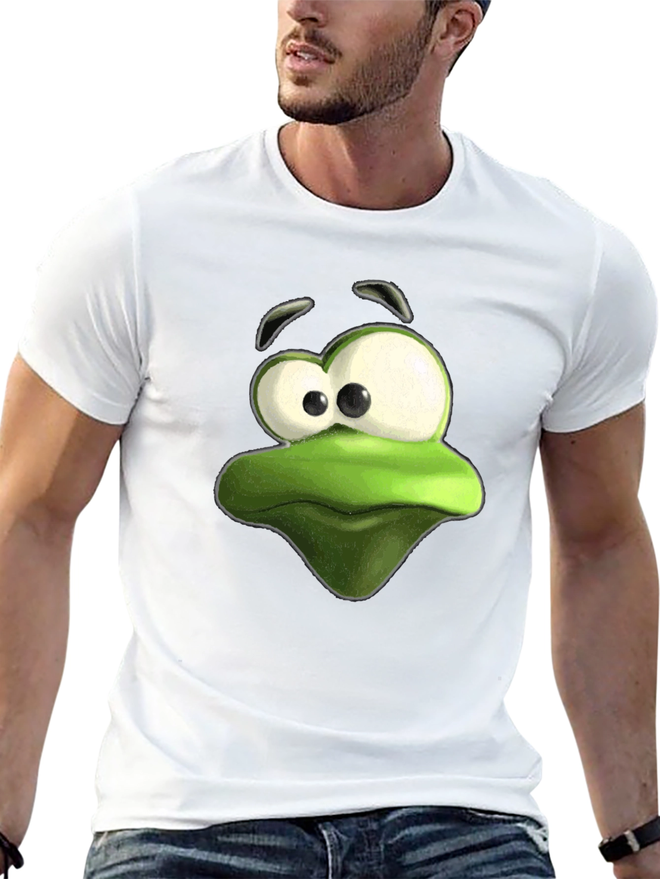 Black Frog Face Graphic Tee - Black Cotton T-Shirt view 13