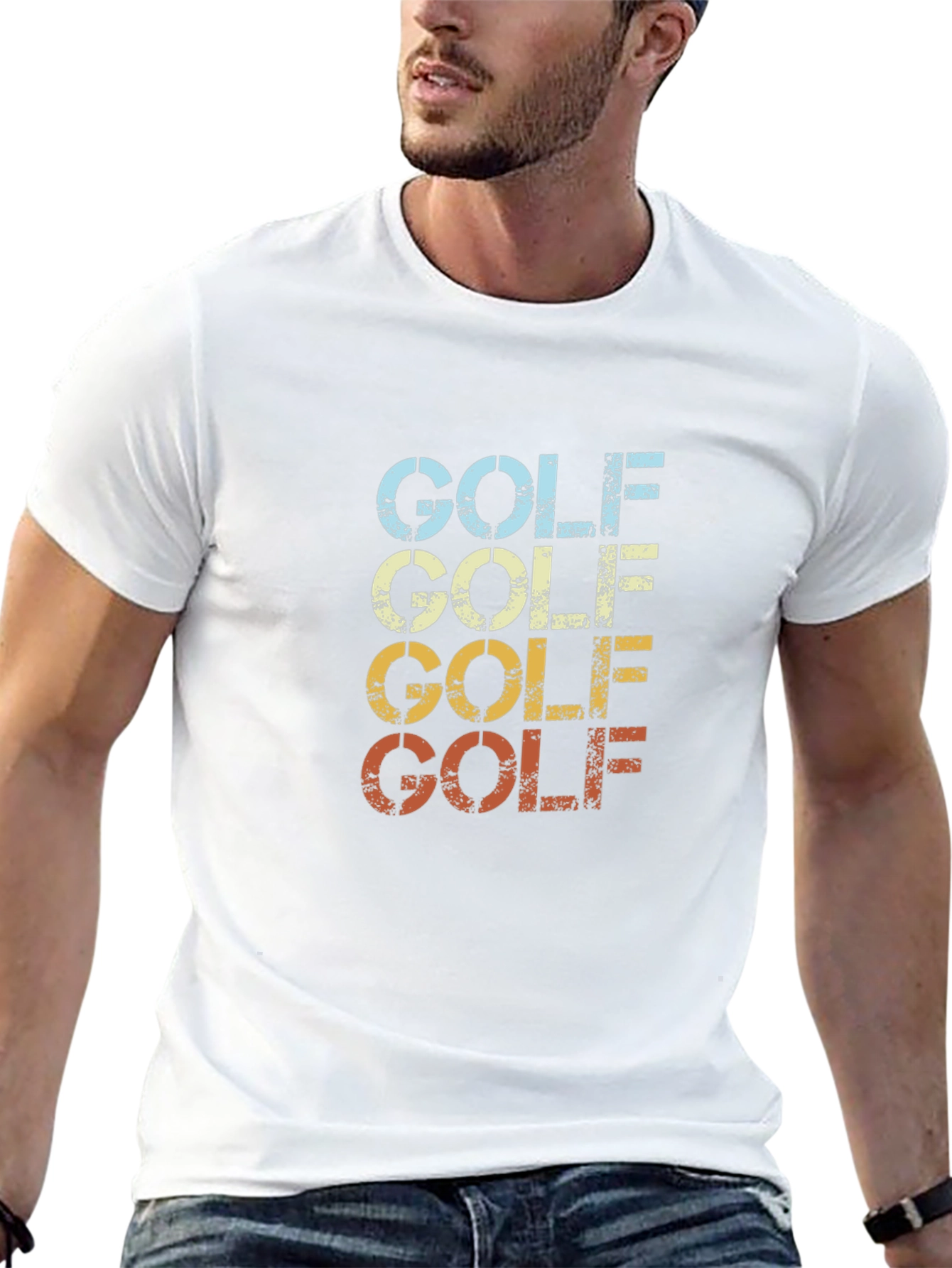 Black Retro Golf T-Shirt - Vintage Style Tee view 13
