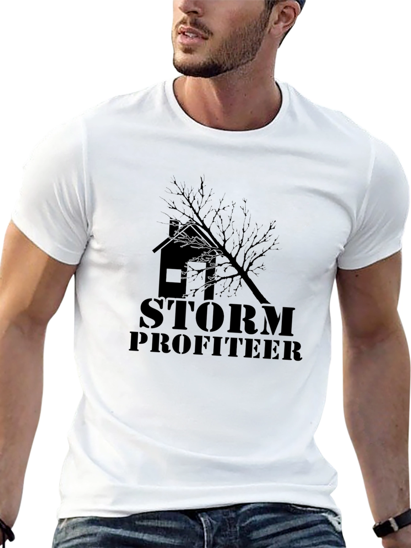 Black Storm Profiteer Graphic Tee - Premium Cotton T-Shirt view 13