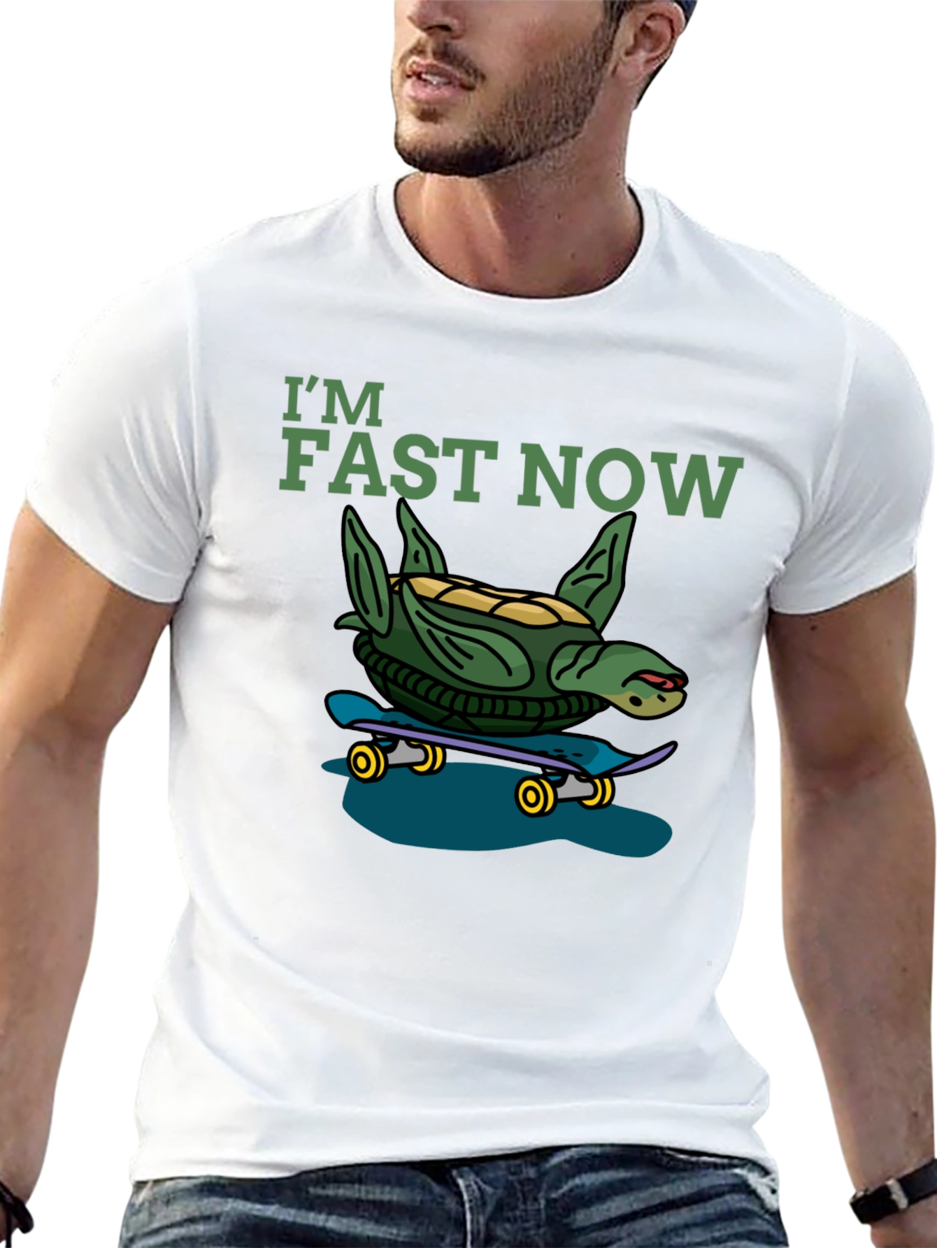 I'm Fast Now Turtle Skateboard T-Shirt - 13