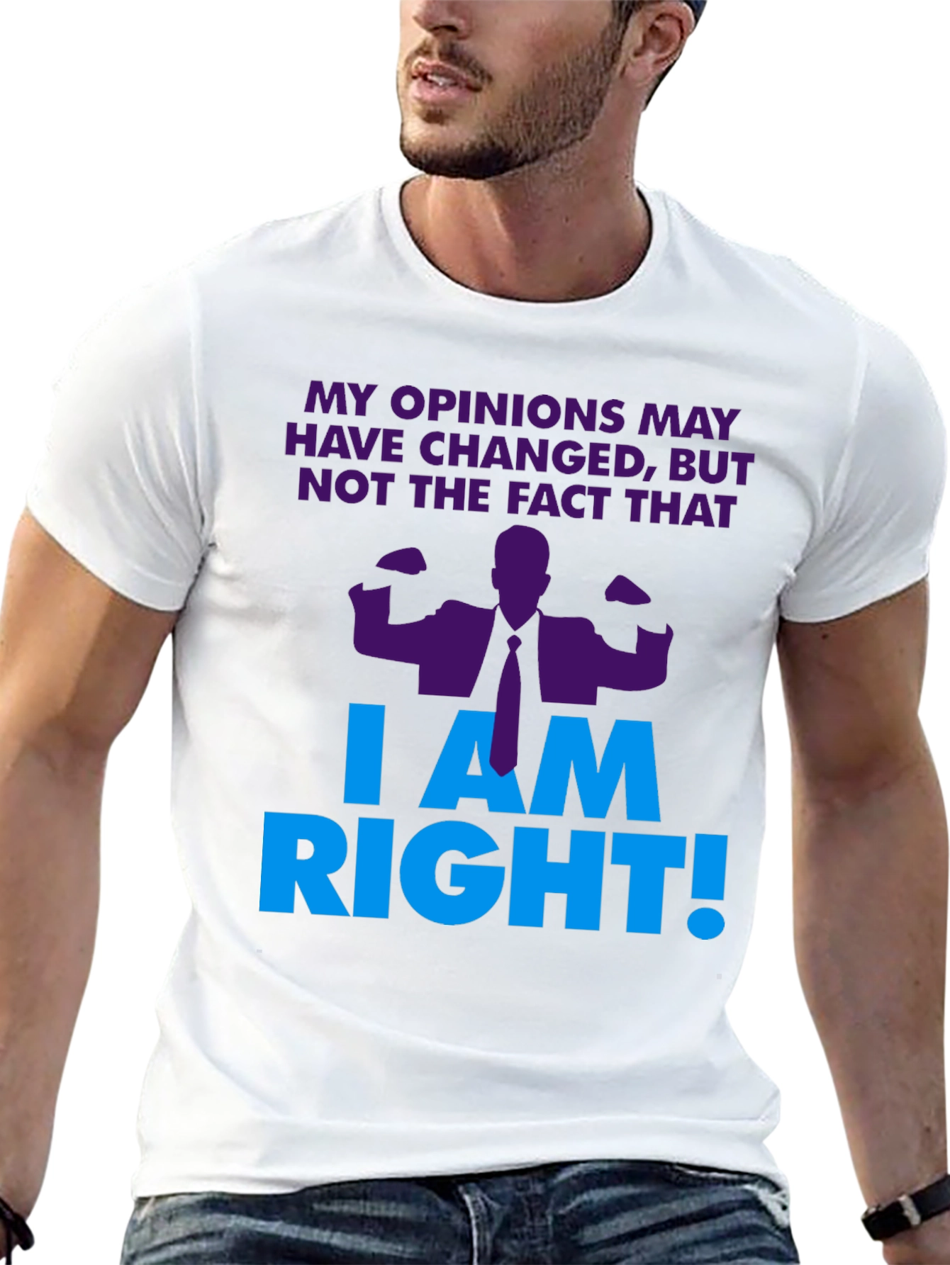 Black I Am Right! Graphic T-Shirt - Novelty Design view 13