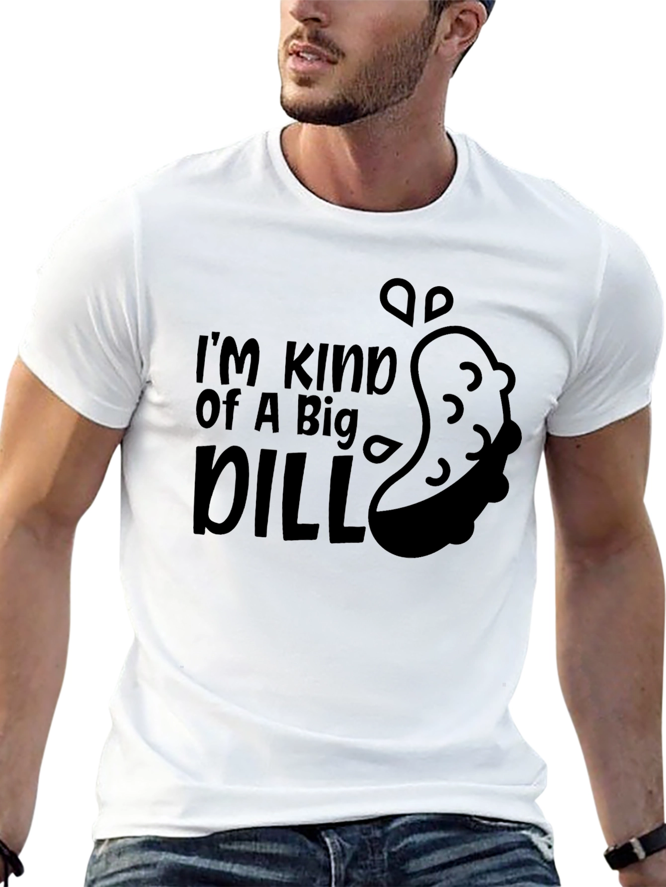 Black I'm Kind of A Big Dill Funny Pickle Humor Graphic Tee view 13