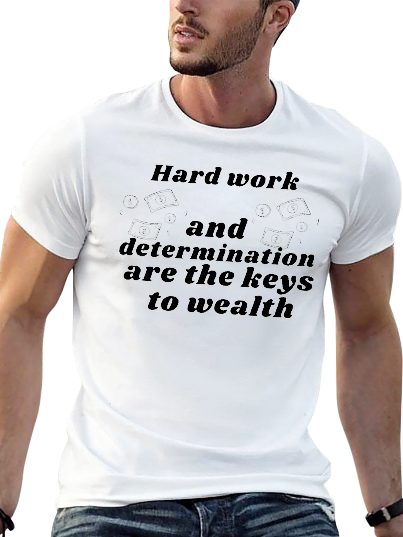 Black Hard Work Wealth T-Shirt view 13