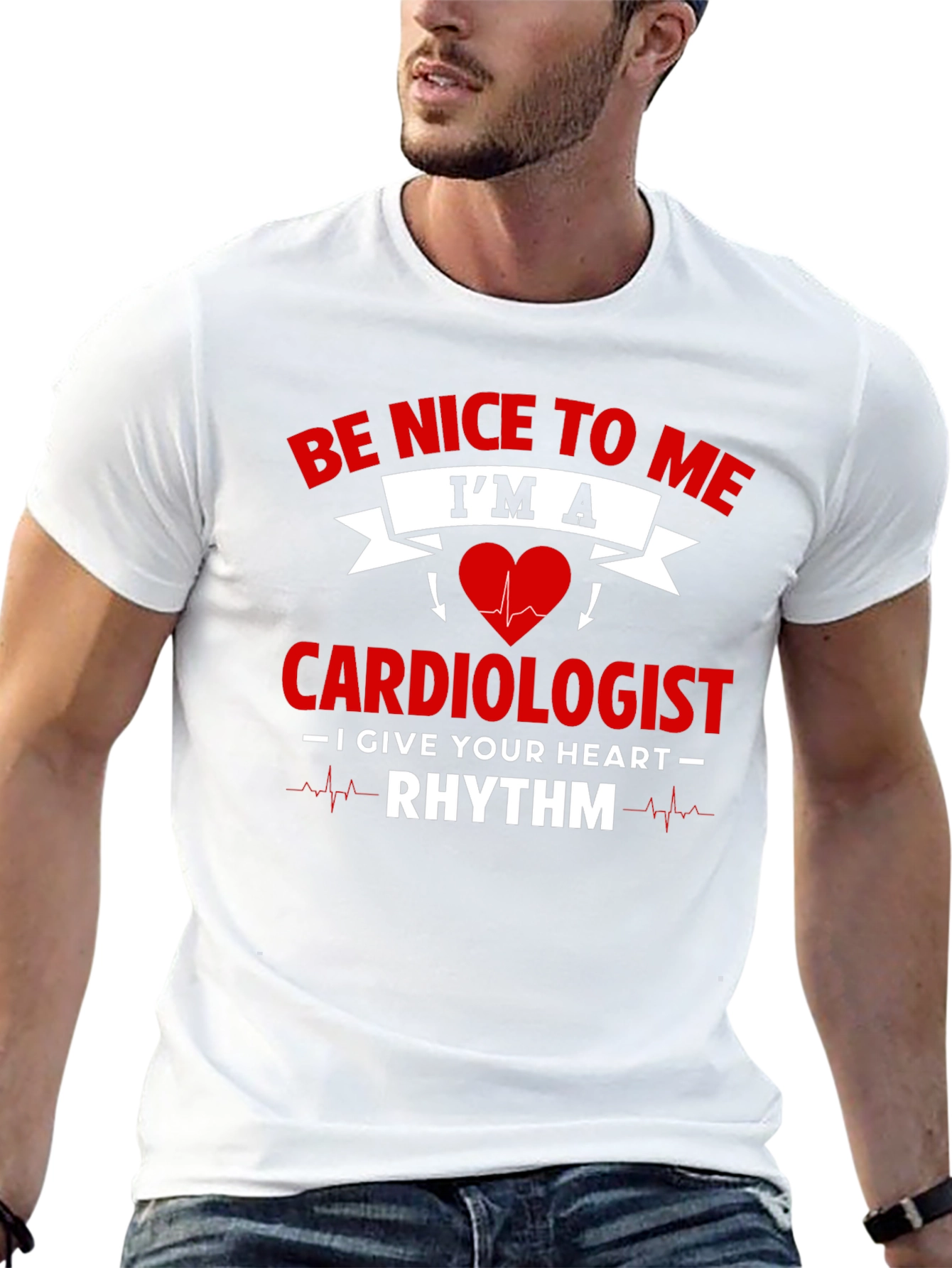 Cardiologist Rhythm Heartbeat Graphic T-Shirt - 13