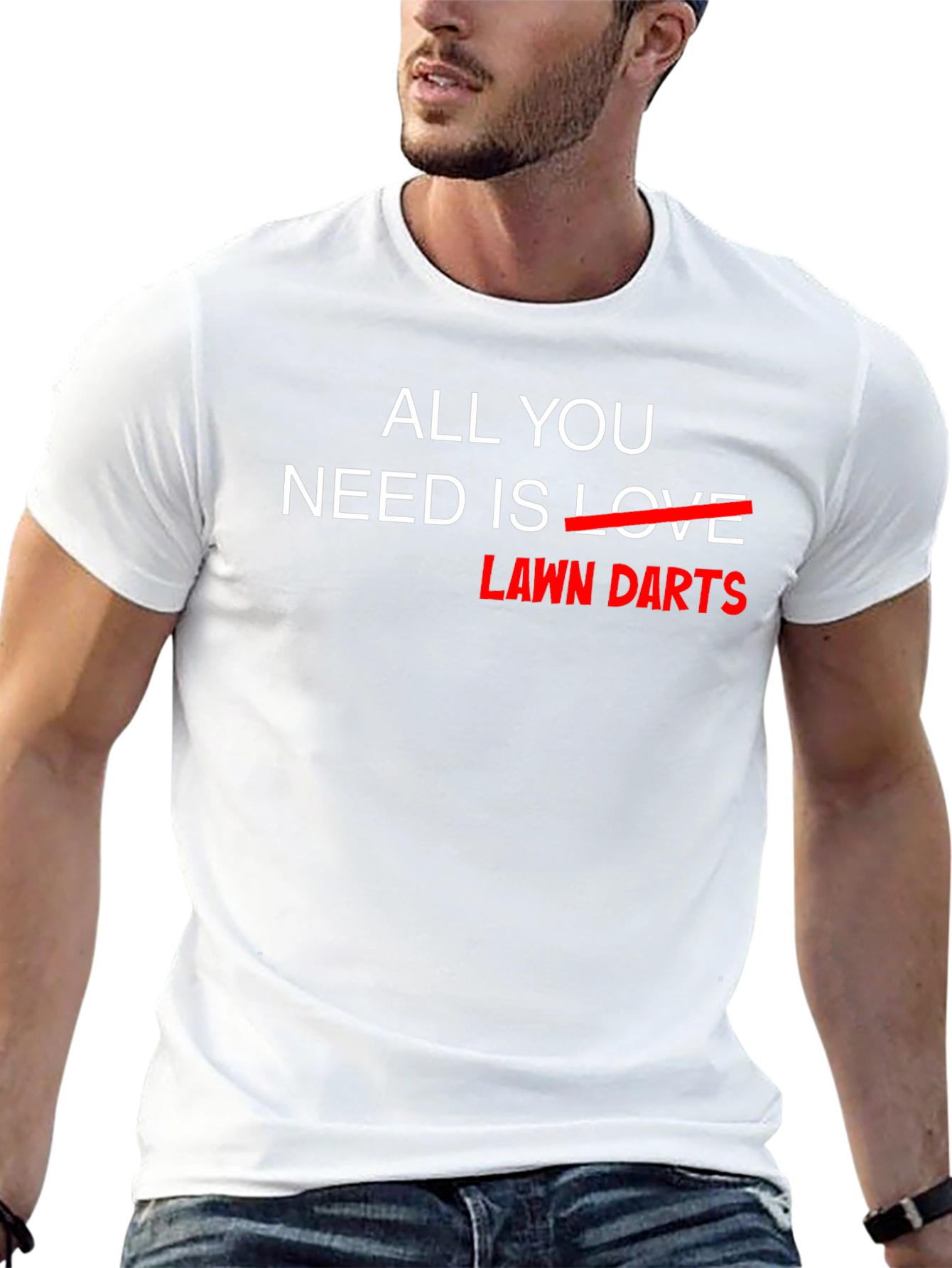 Black All You Need is Lawn Darts T-Shirt view 13