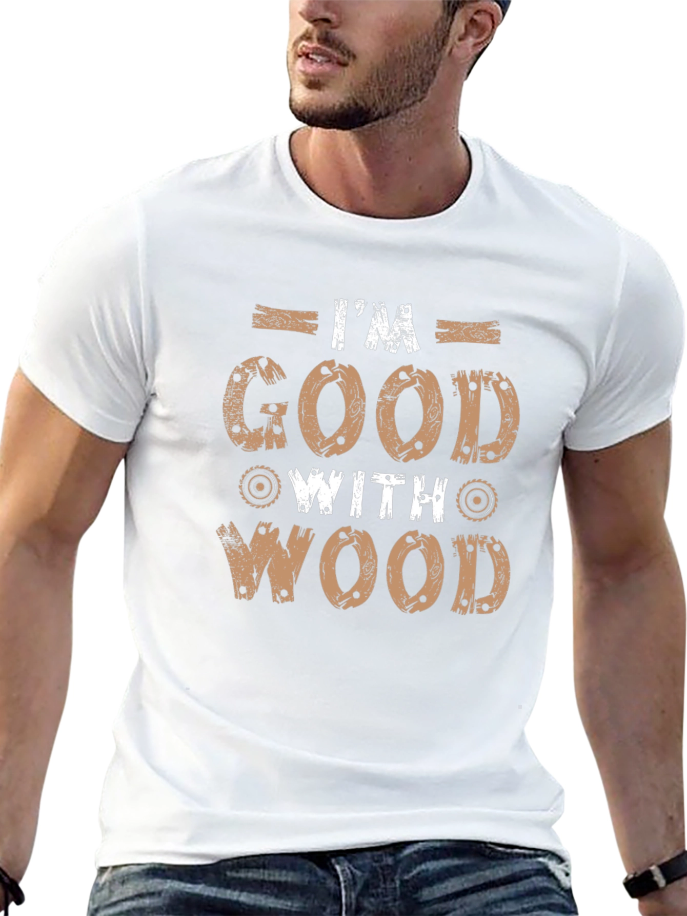 Black I'm Good With Wood Graphic Tee - Black view 13