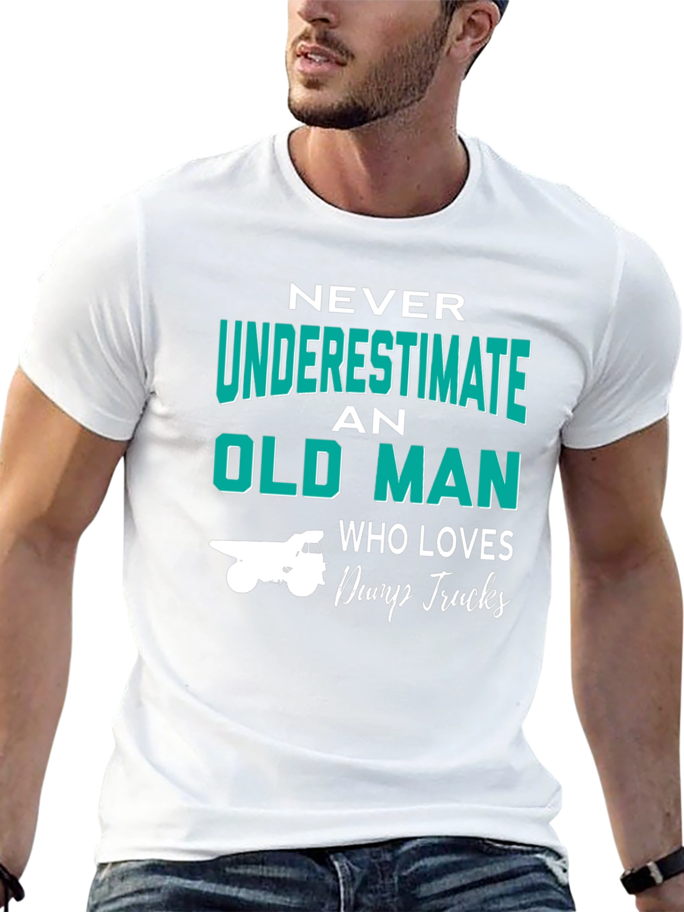 Black Never Underestimate Old Man Dump Trucks T-Shirt view 13