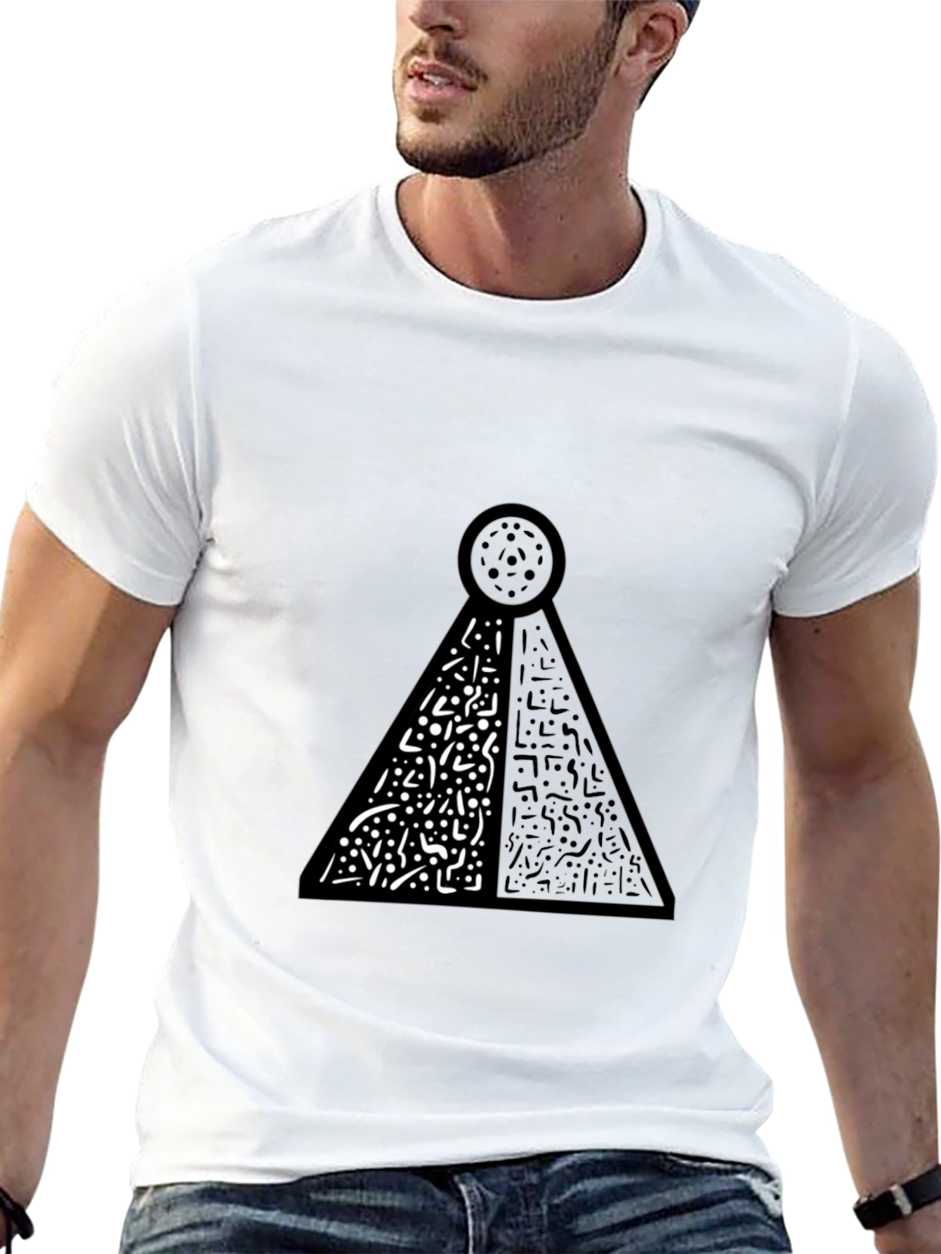 Black Abstract Graphic Print Black T-Shirt view 13