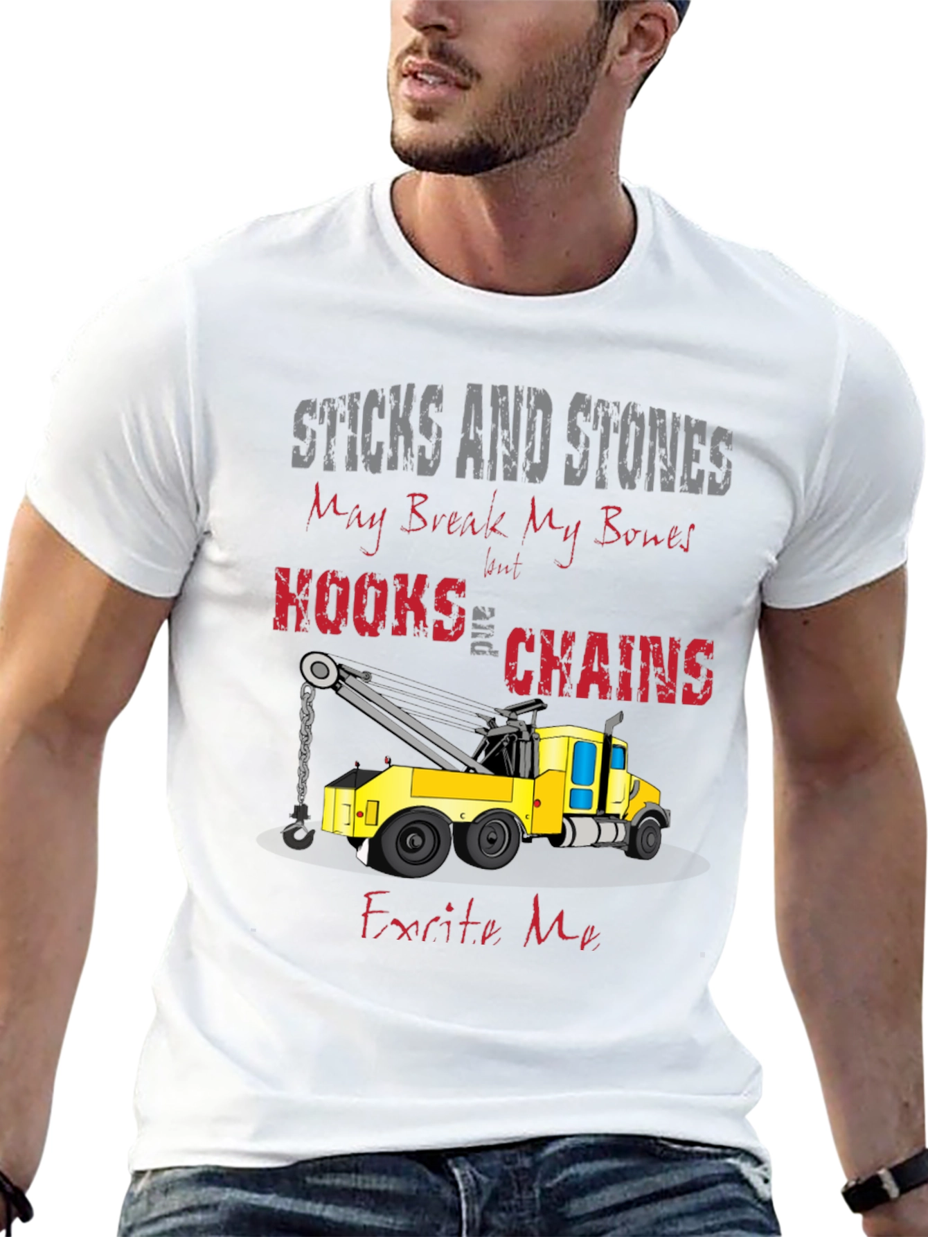 Black Sticks and Stones Tow Truck T-Shirt view 13