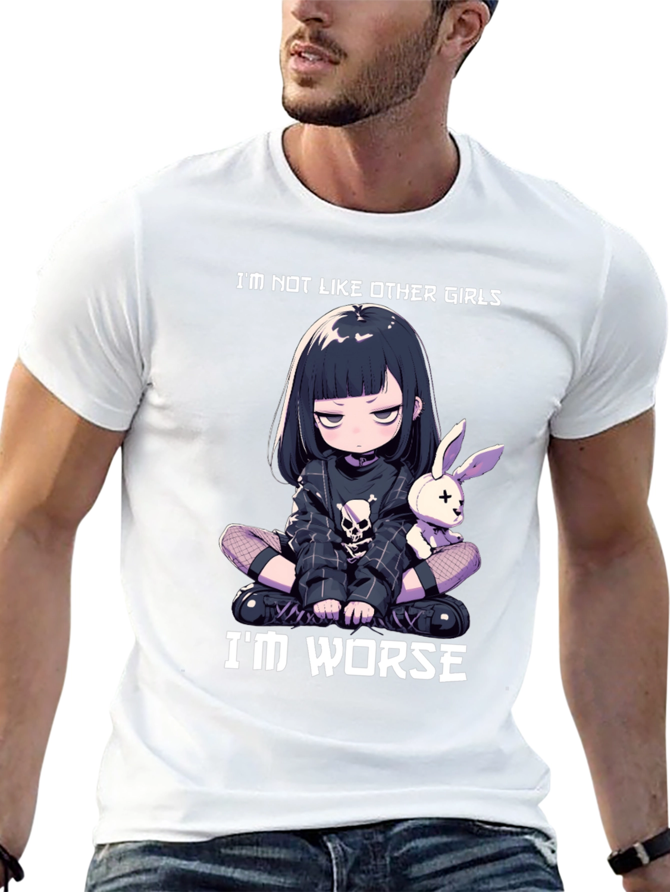 Black Edgy Anime Girl T-Shirt - I'm Not Like Other Girls - I'm Worse view 13