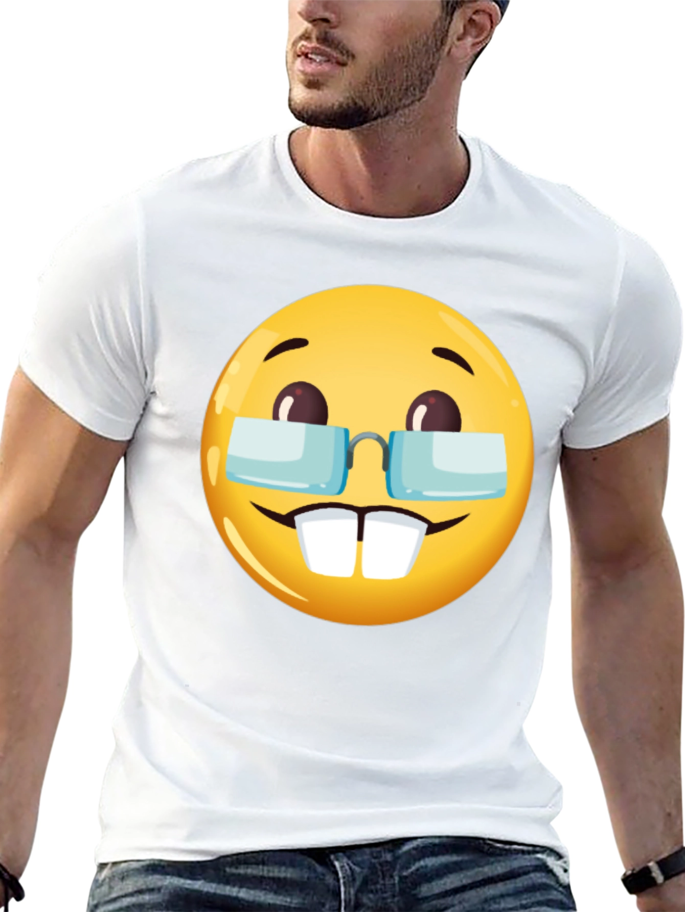 Black Emoji Geek T-Shirt - Nerd Emoji Tee view 13