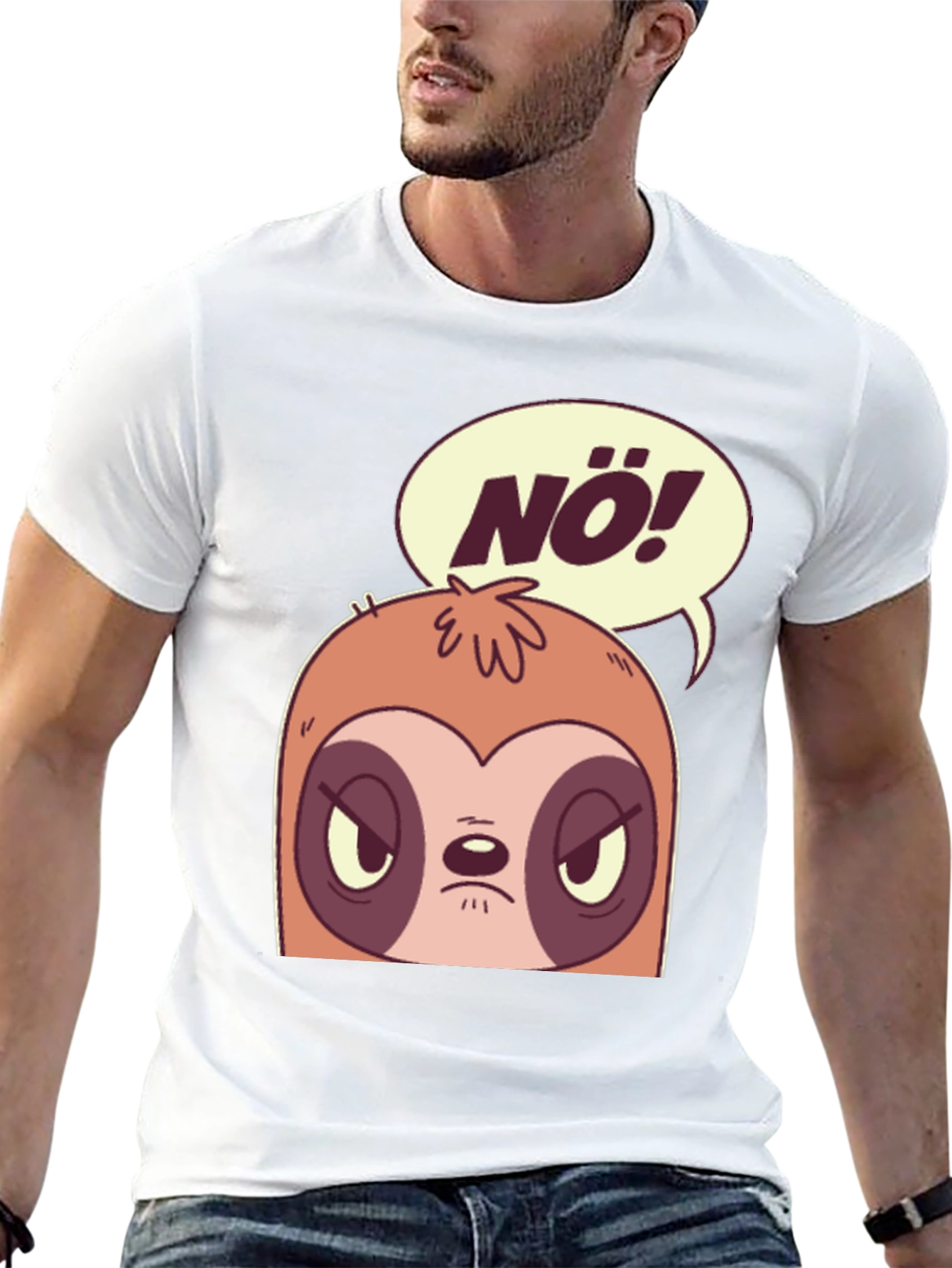 Black Nö Sloth Graphic Tee - Funny Novelty T-Shirt view 13