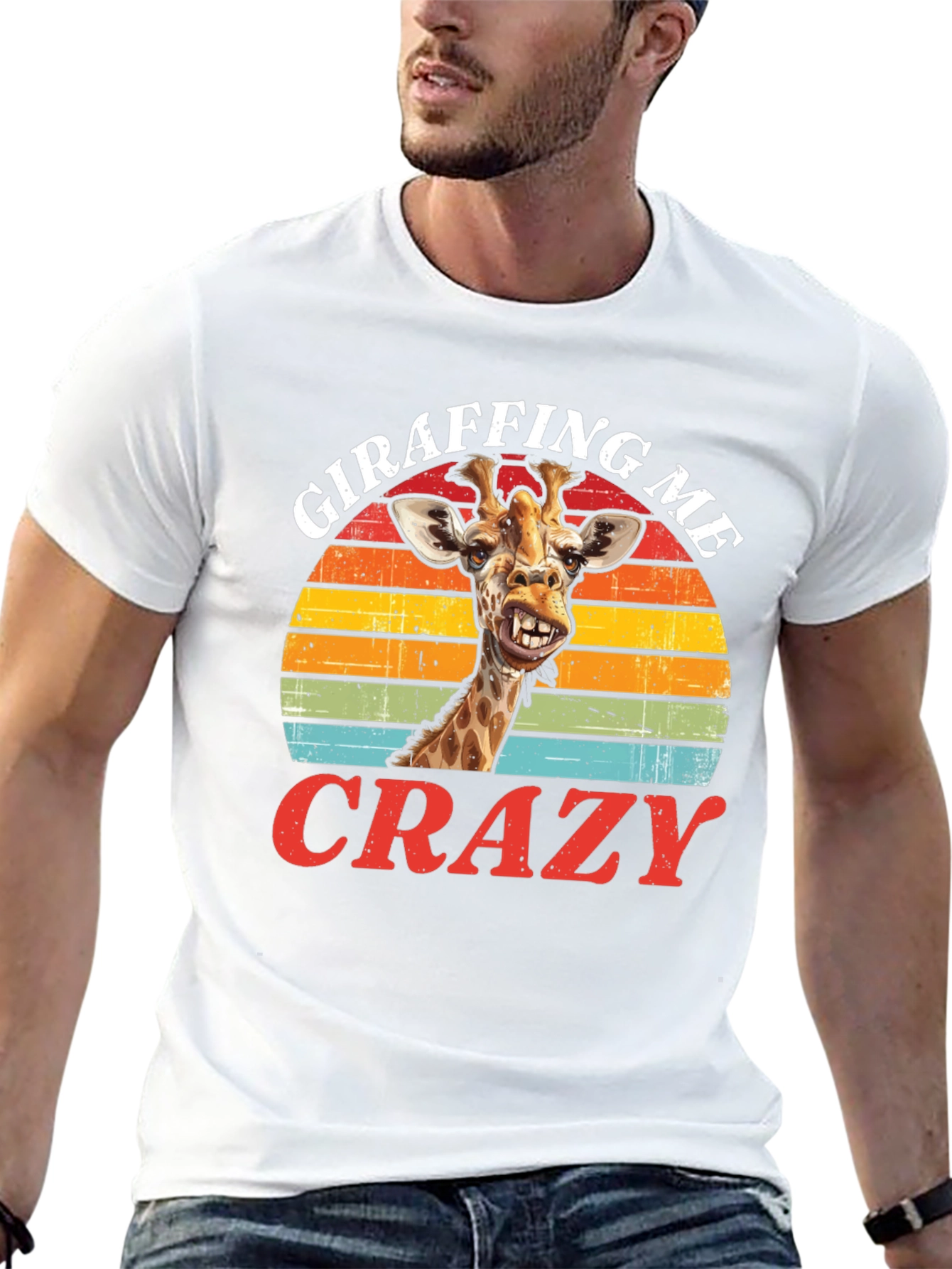 Black Giraffing Me Crazy Graphic Tee - Fun Giraffe T-Shirt view 13