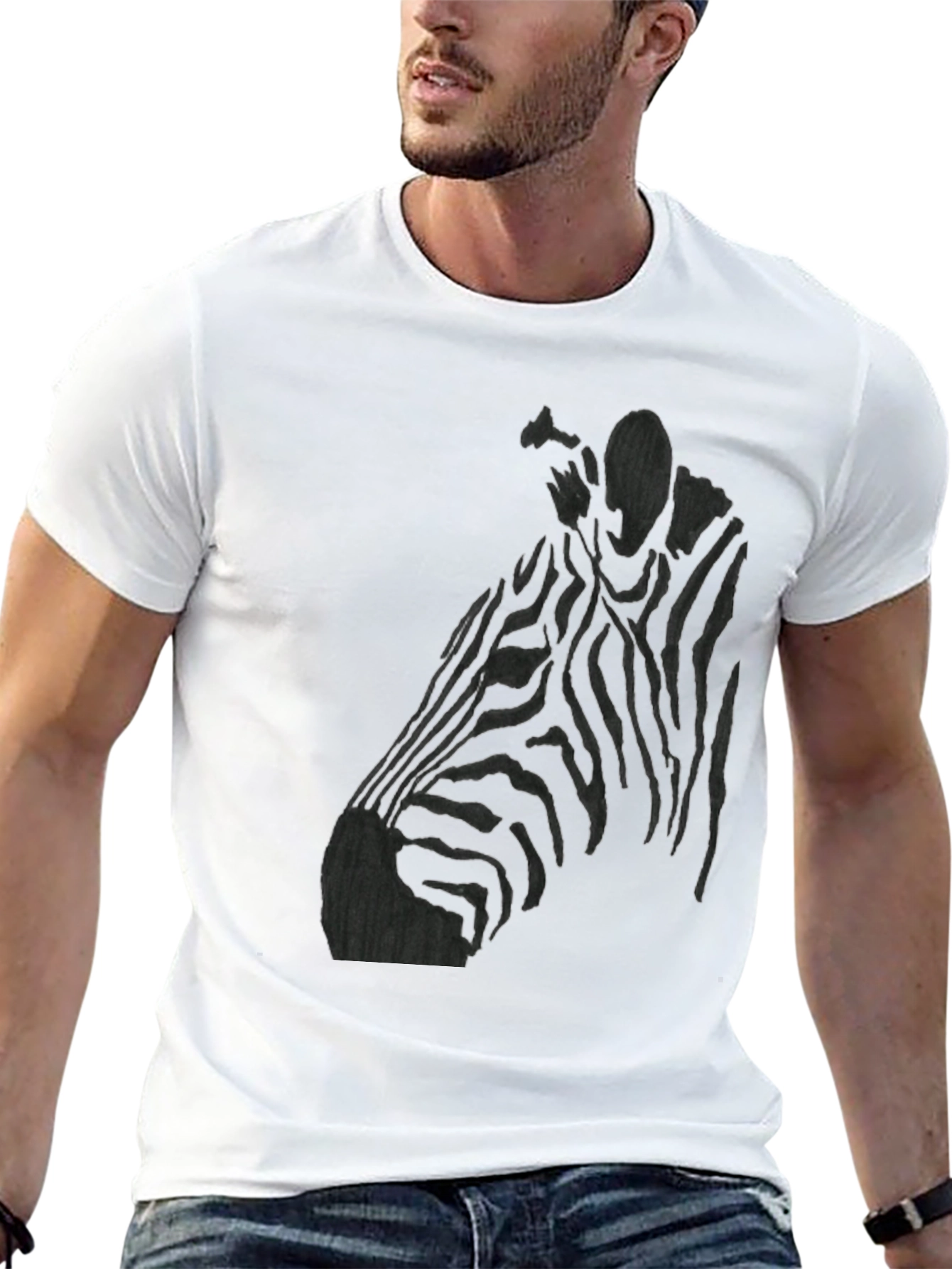 Black Black Zebra T-Shirt | Unique Graphic Tee view 13