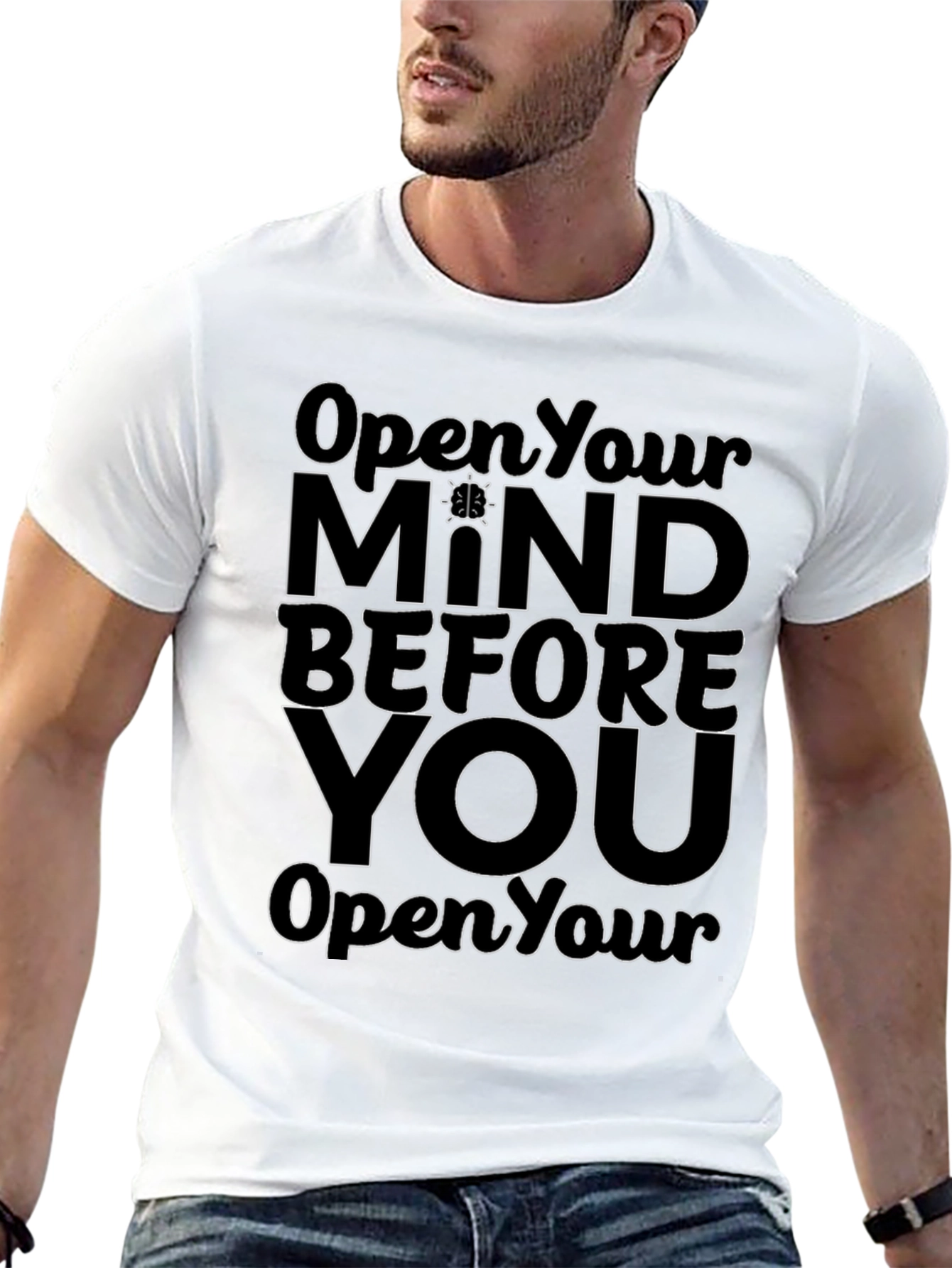 Black Open Your Mind Graphic T-Shirt view 13