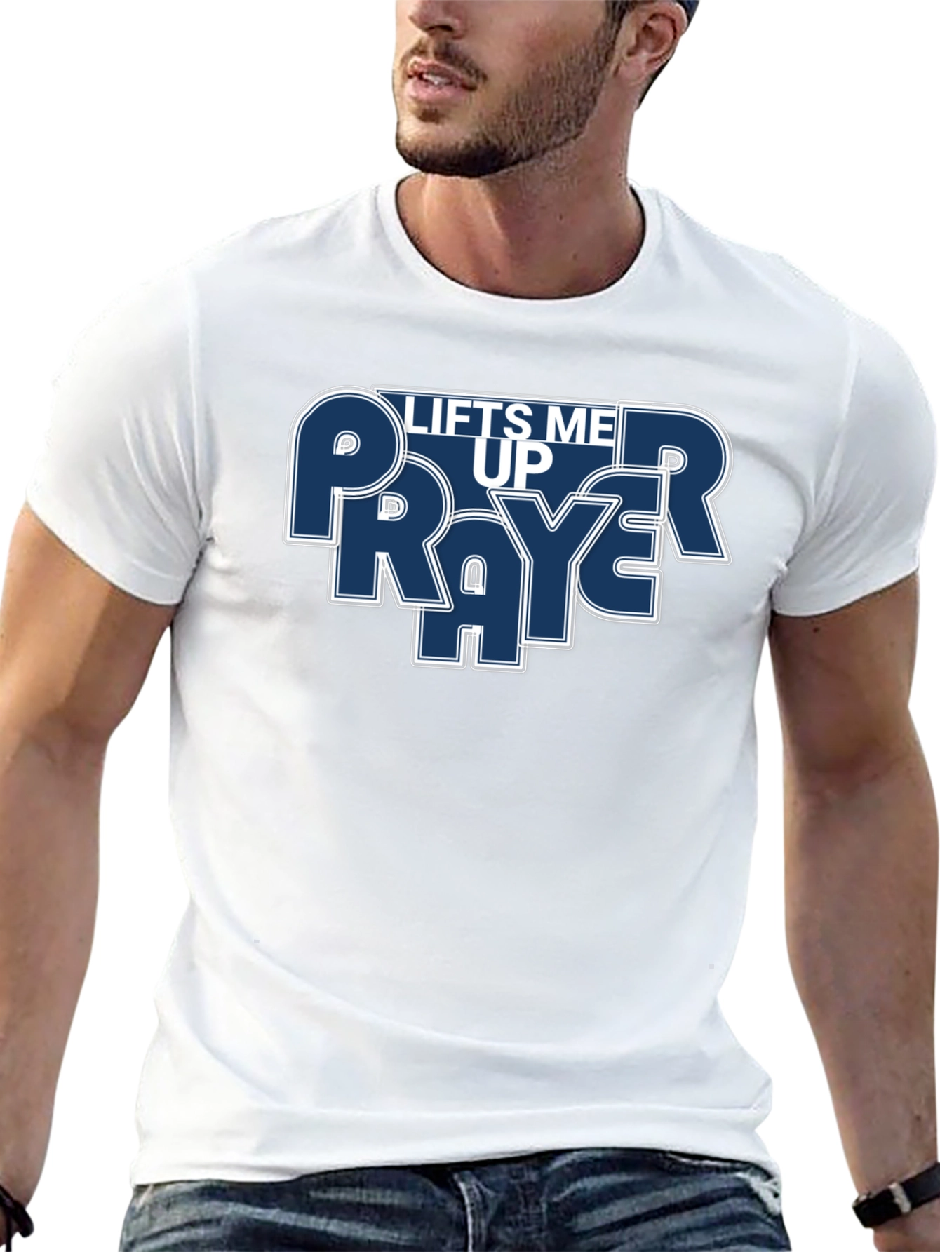 Black Prayer Lifts Me Up Graphic T-Shirt - Black view 13