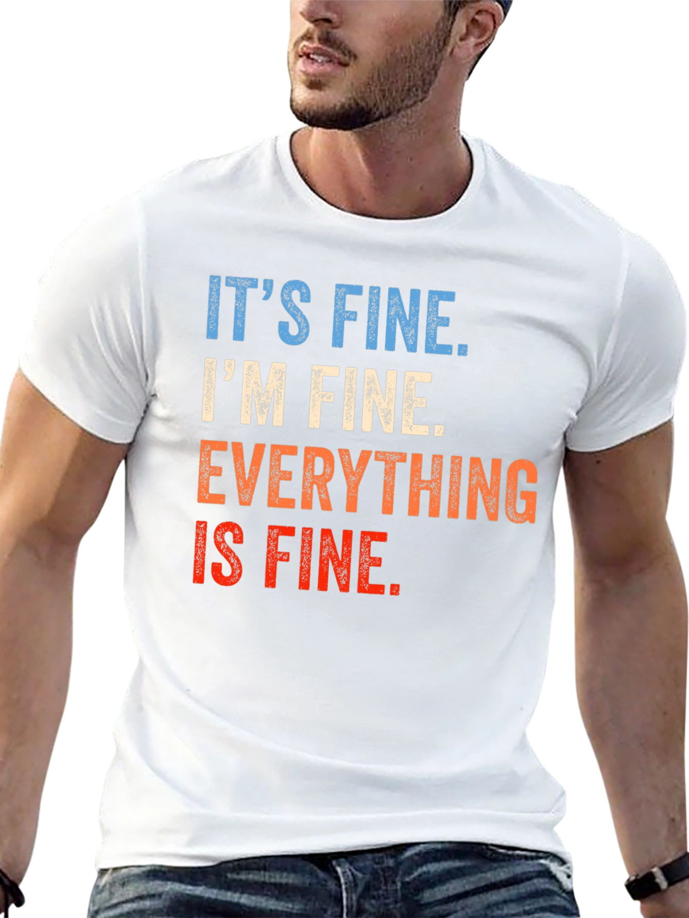 Black It's Fine Graphic T-Shirt - Unisex view 13