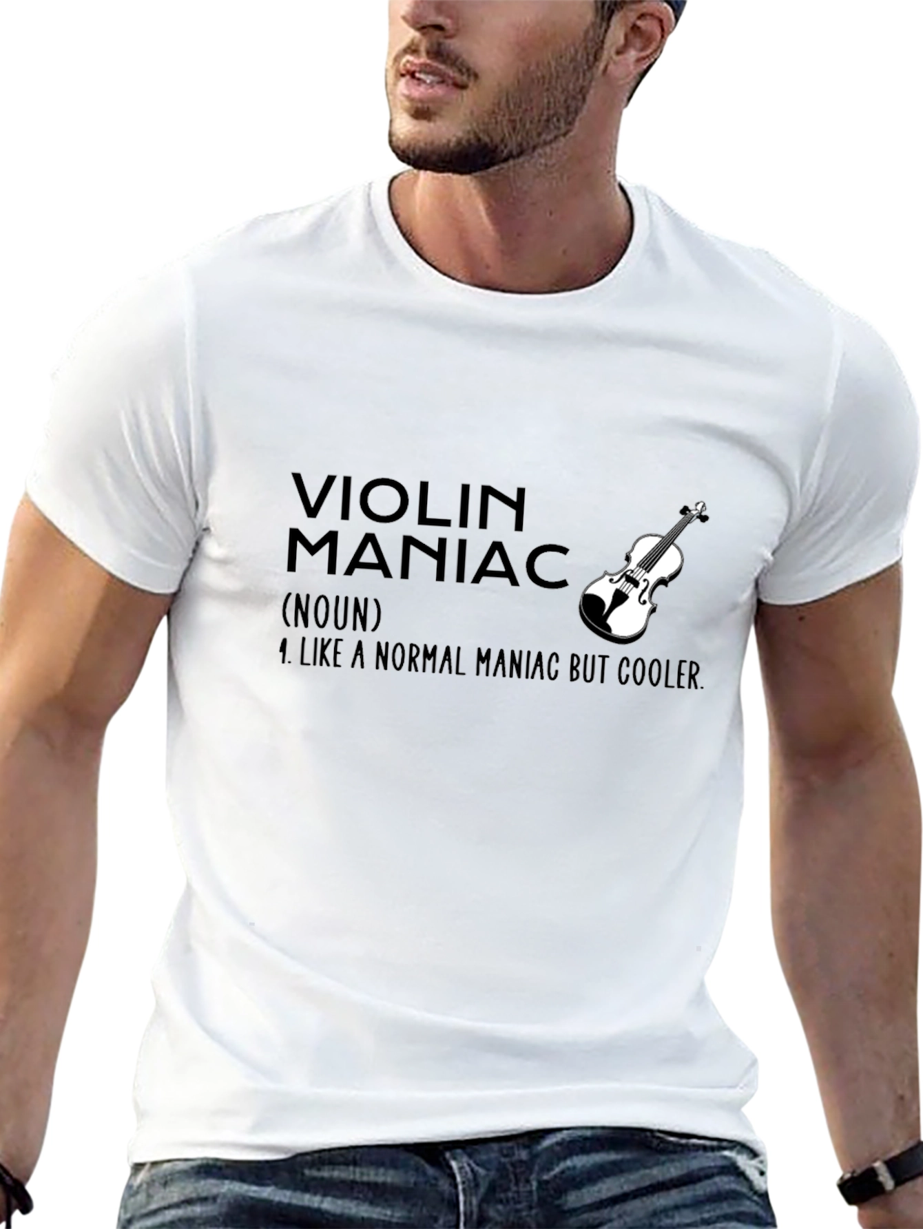 Black Violin Maniac Graphic Tee - Cool Musician T-Shirt view 13