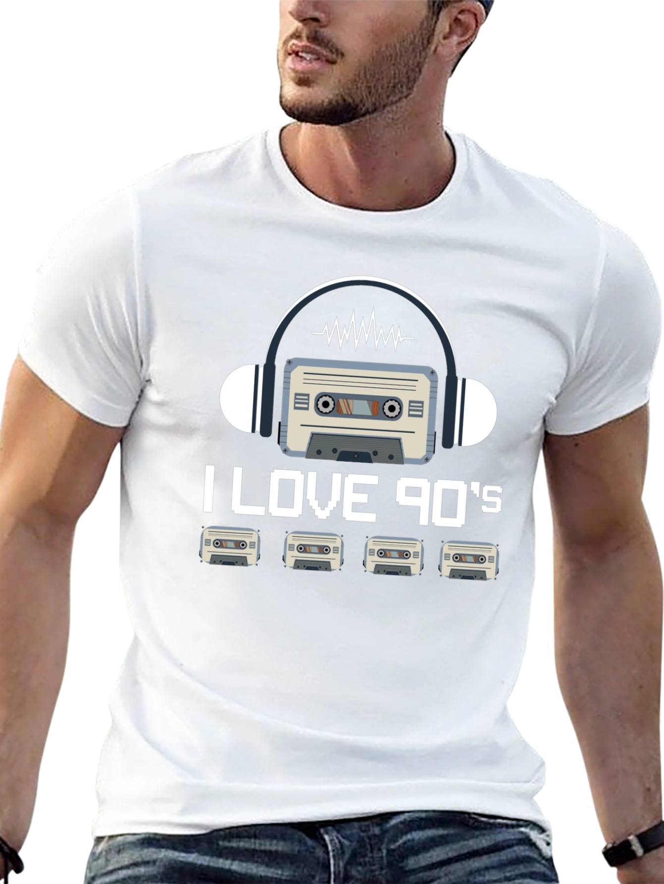 Black I Love 90's Cassette Tape Graphic Tee - Retro Style view 13