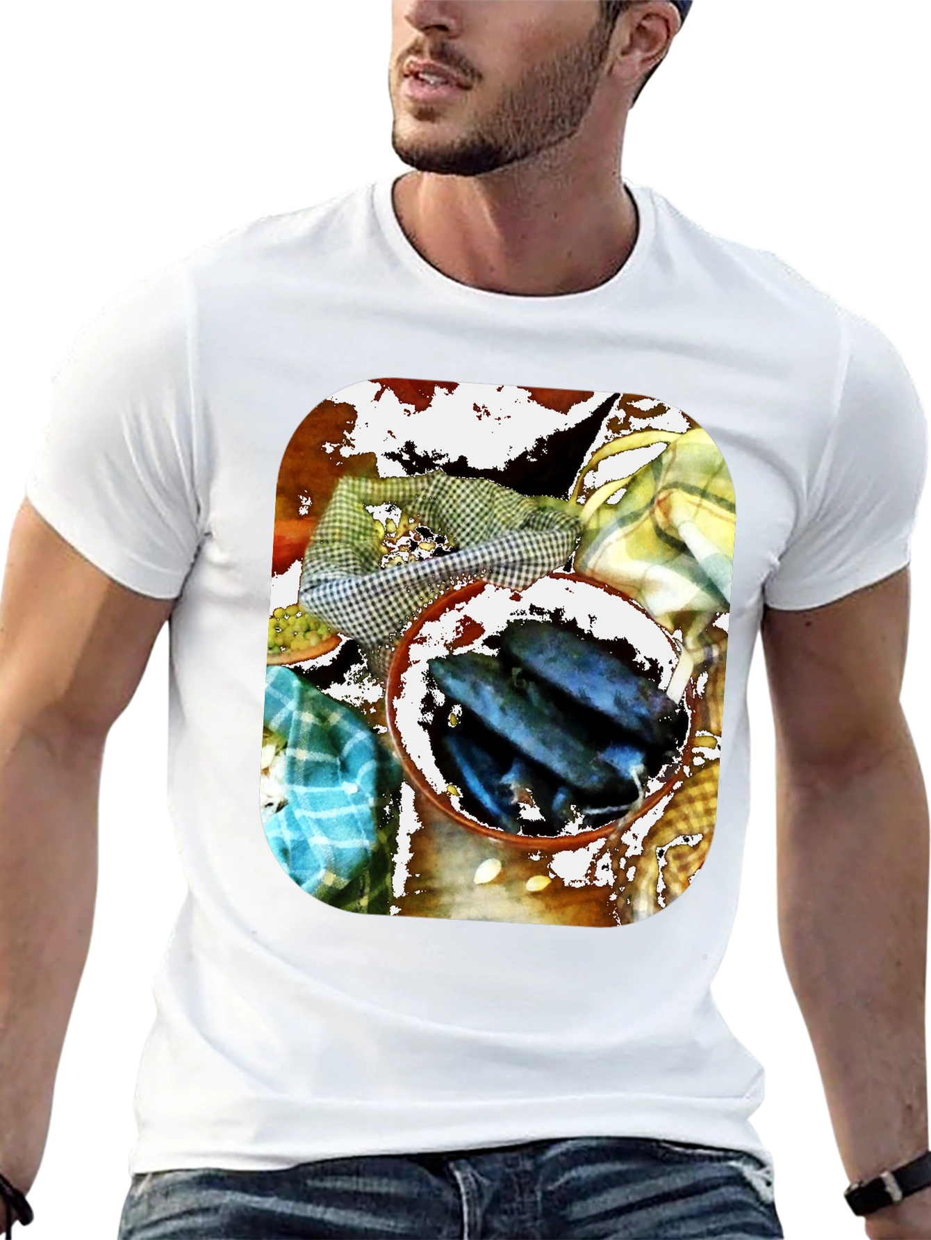 Black Artistic Fish Bowl Graphic Tee - Unique Design view 13