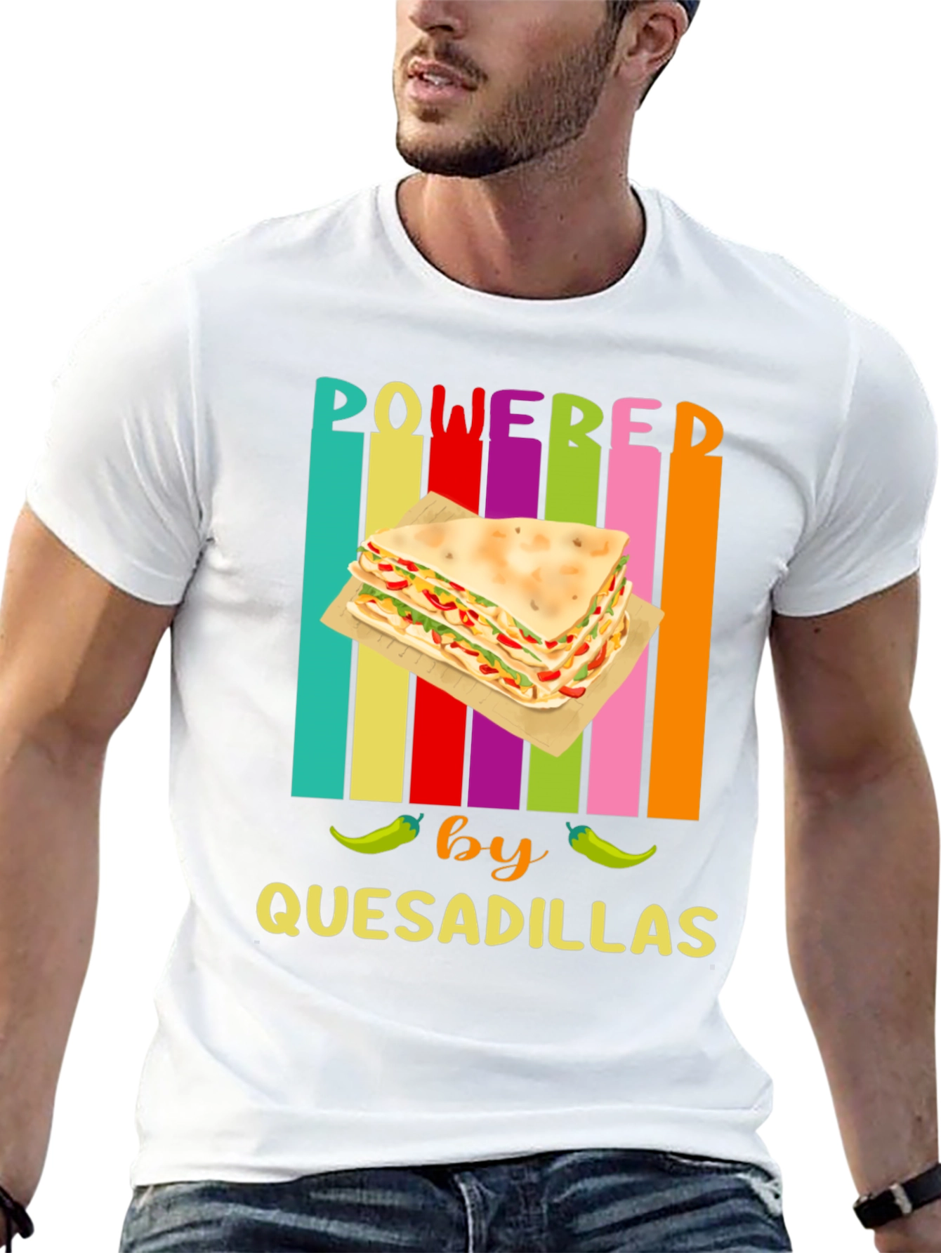 Black Powered by Quesadillas Graphic Tee view 13