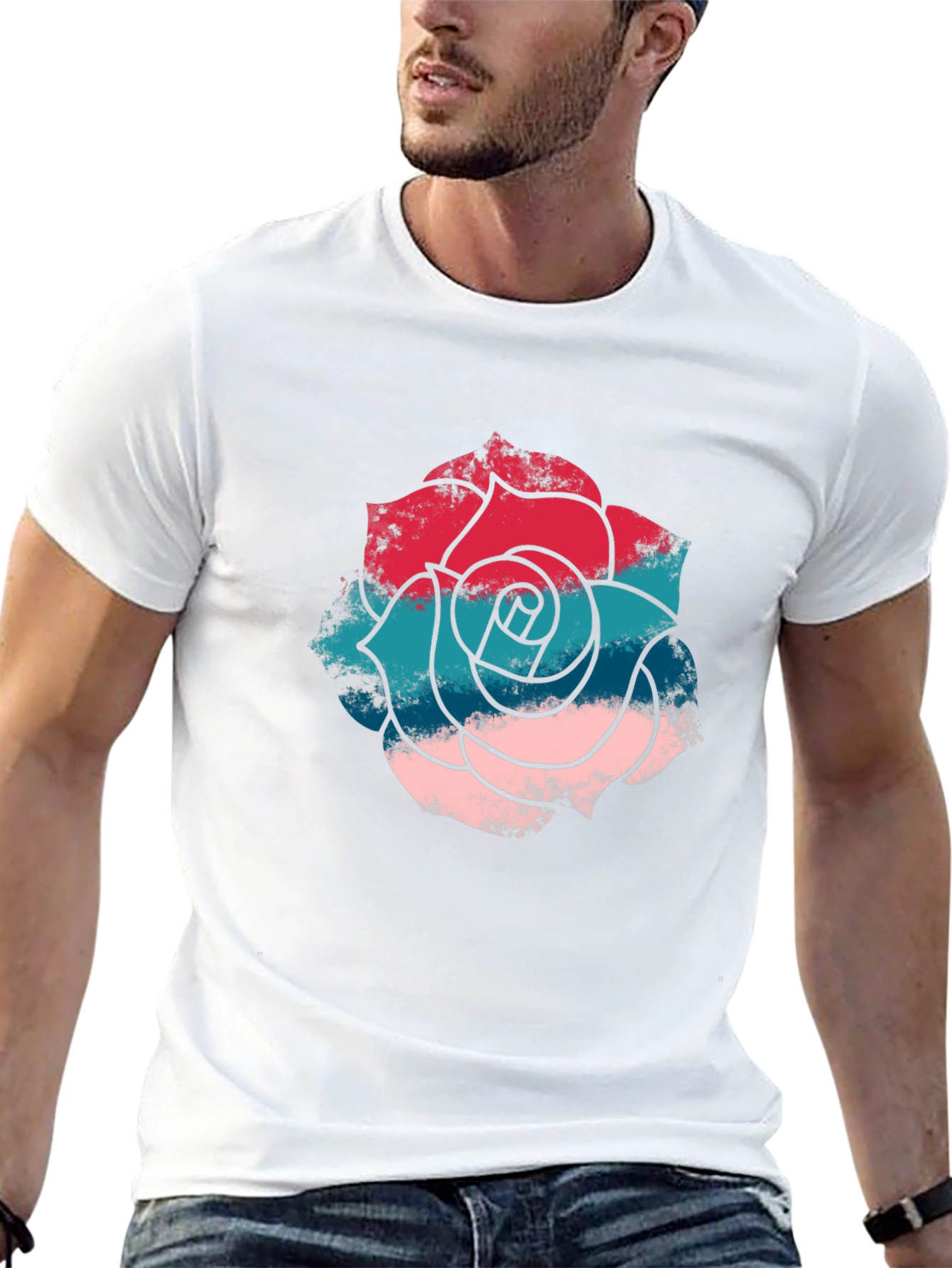 Black Rose Graphic T-Shirt - Stylish Men's Casual Tee view 13