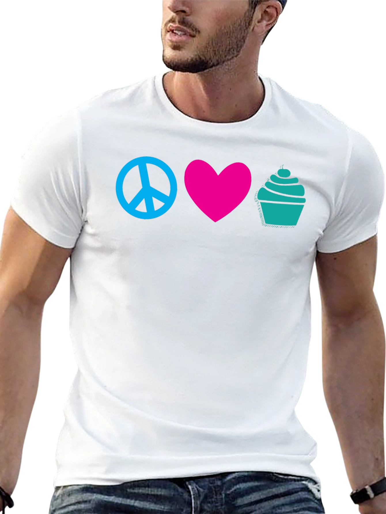 Black Peace Love Cupcakes Graphic Tee view 13
