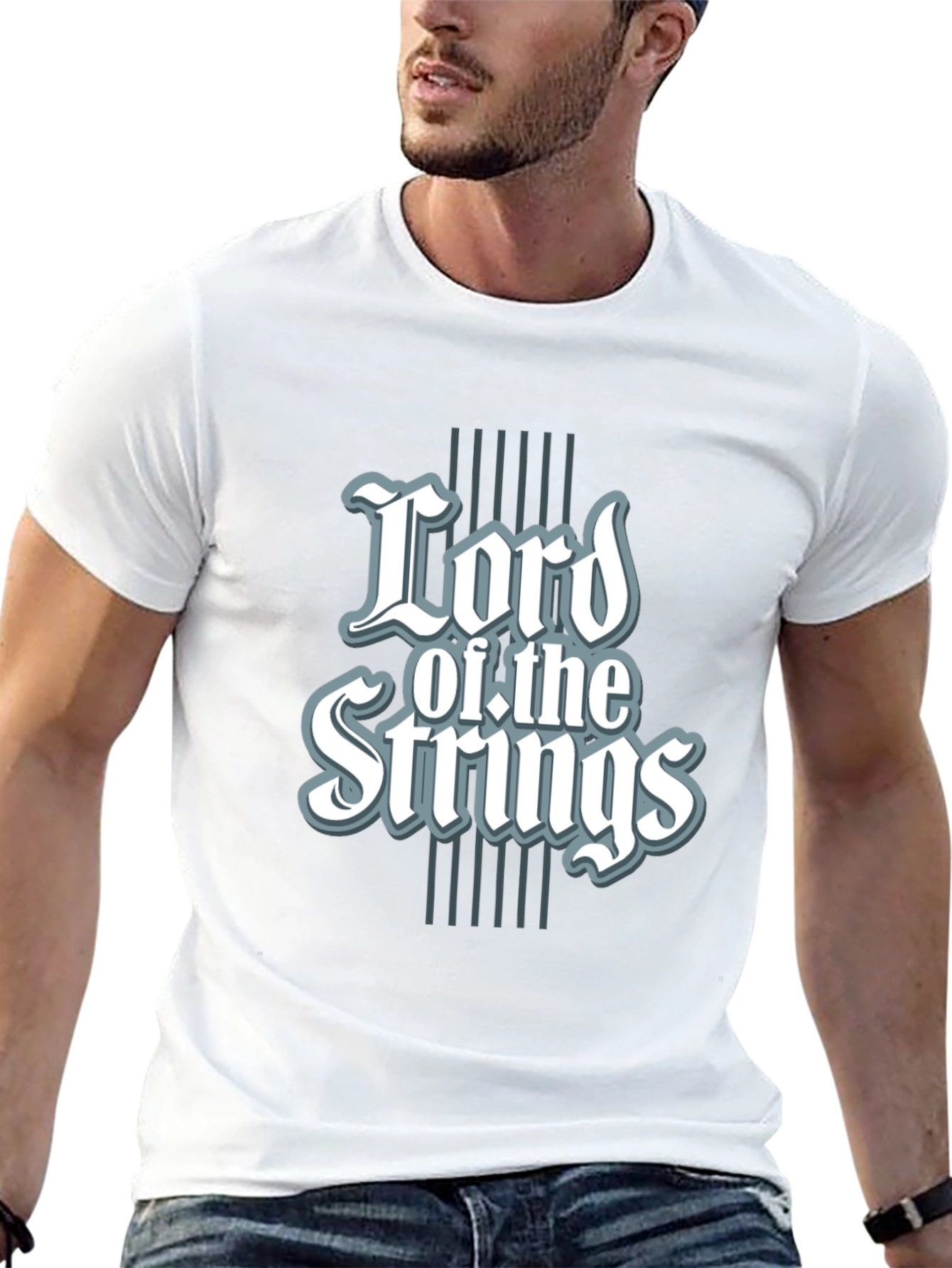 Black Lord of the Strings Graphic Tee - Black Cotton T-Shirt view 13
