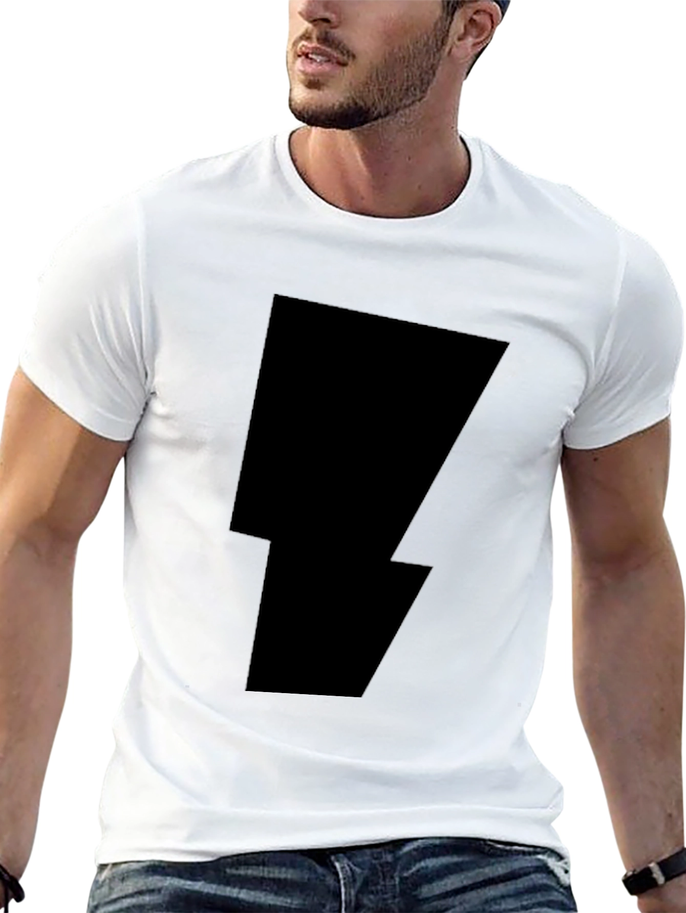 Black Black Lightning Bolt Graphic Tee view 13