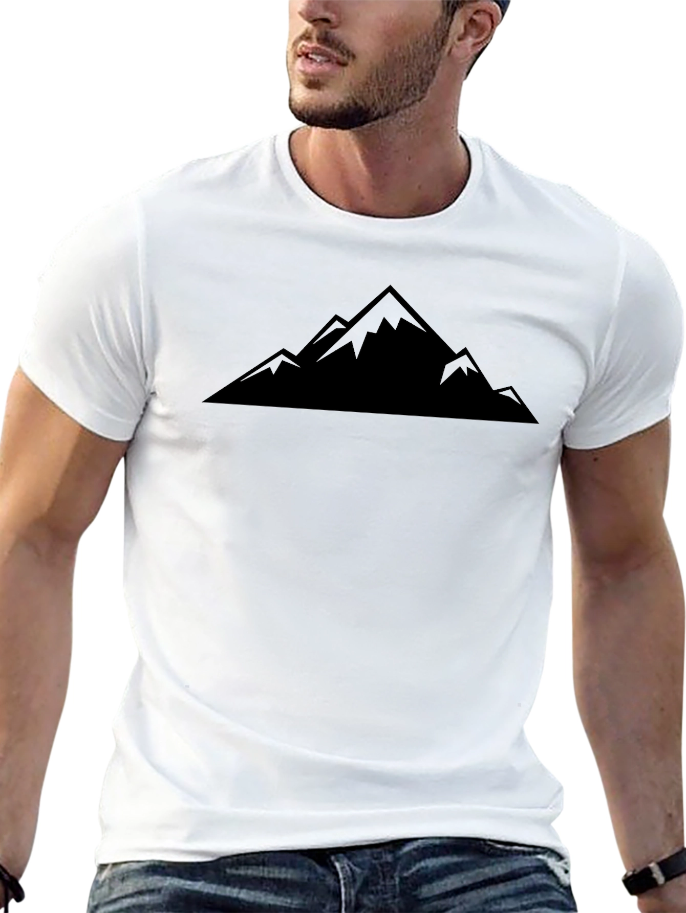 Black Black Mountain Silhouette Graphic Tee view 13