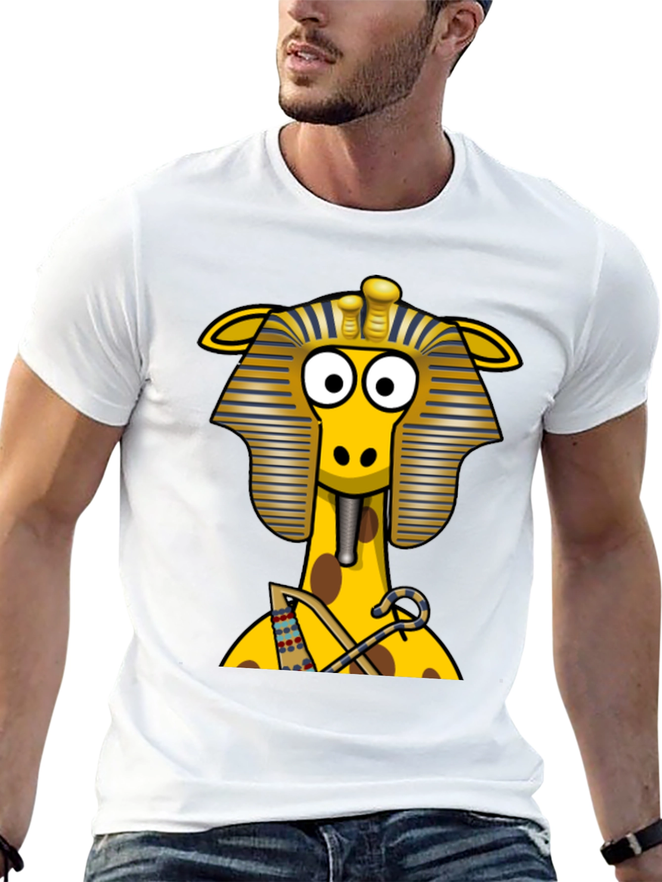 Black Egyptian Giraffe T-Shirt - Novelty Print view 13