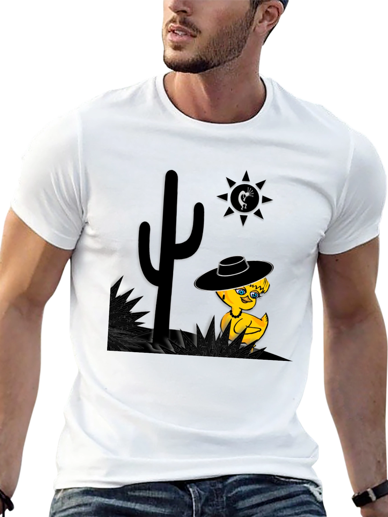 Black Desert Duck T-Shirt - Whimsical Western Tee view 13