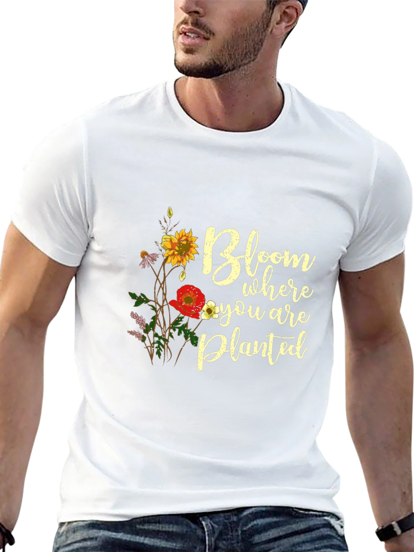 Black Bloom Where You Are Planted Graphic Tee view 13