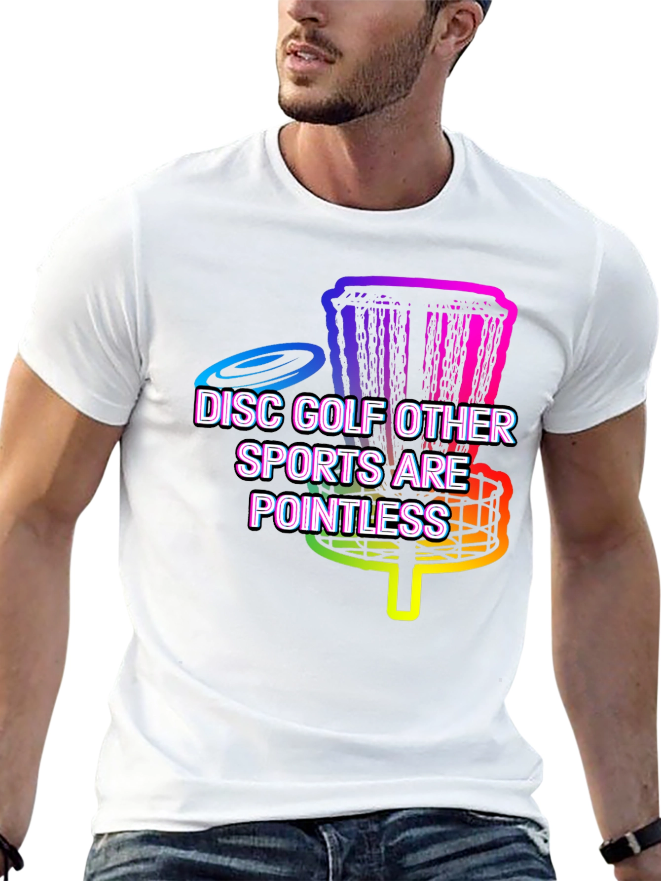Black Funny Disc Golf Tee - Other Sports Are Pointless! view 13