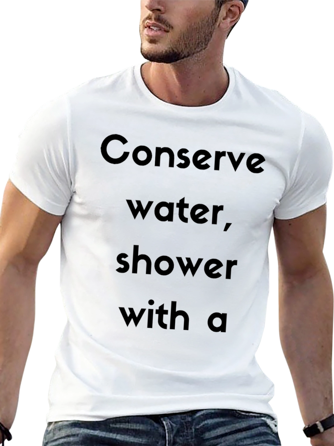 Black Conserve Water Funny Novelty T-Shirt view 13