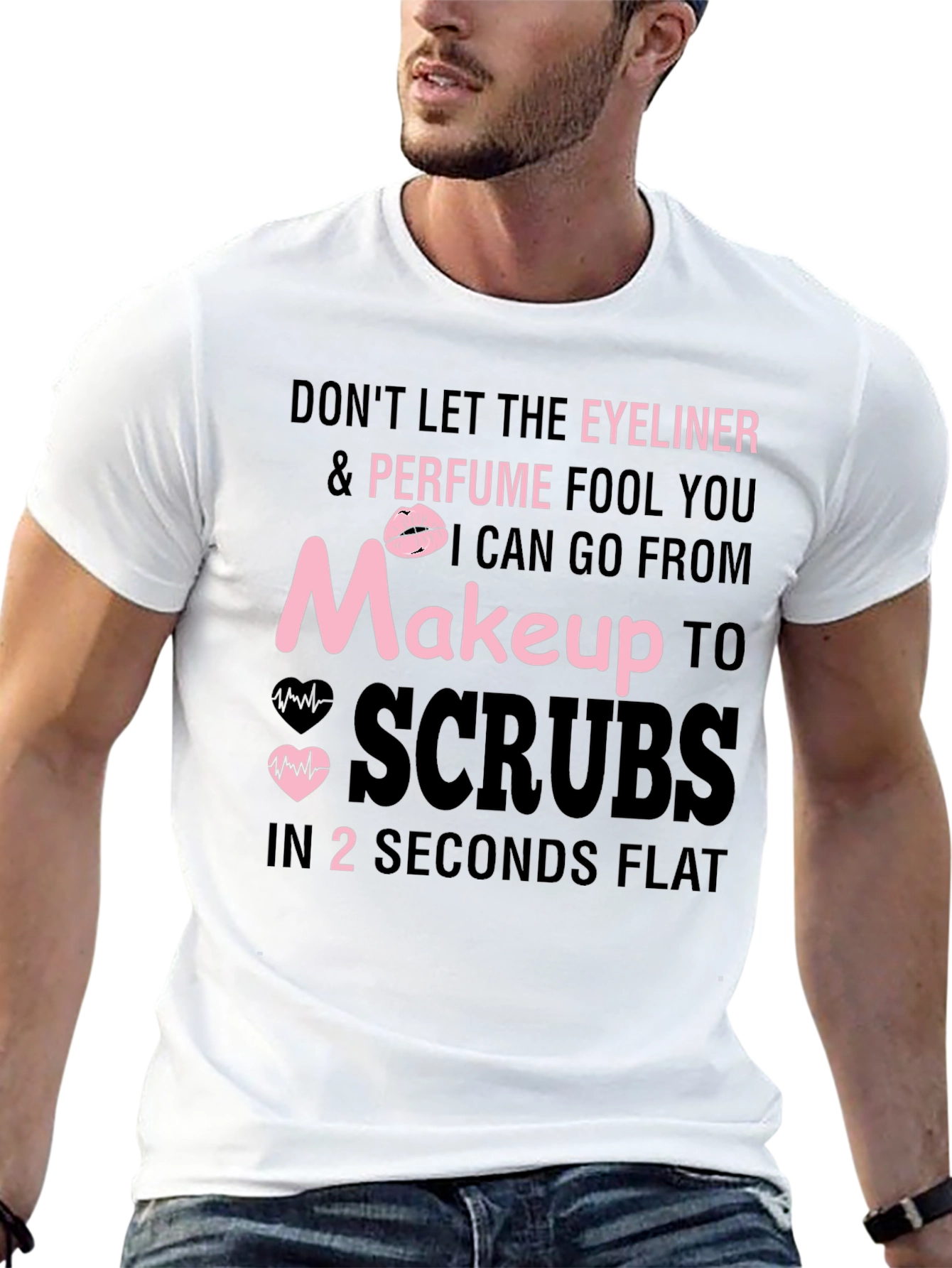 Black Makeup to Scrubs T-Shirt - Nurse Life view 13